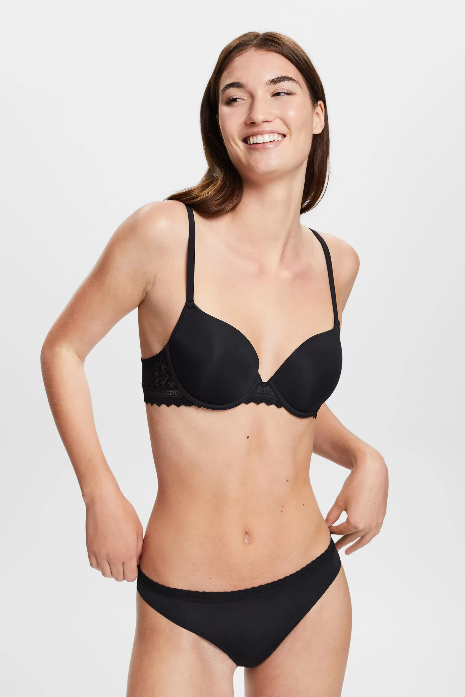 Hipster-String aus Mikrofaser mit Spitzenborte-ESPRIT Shop