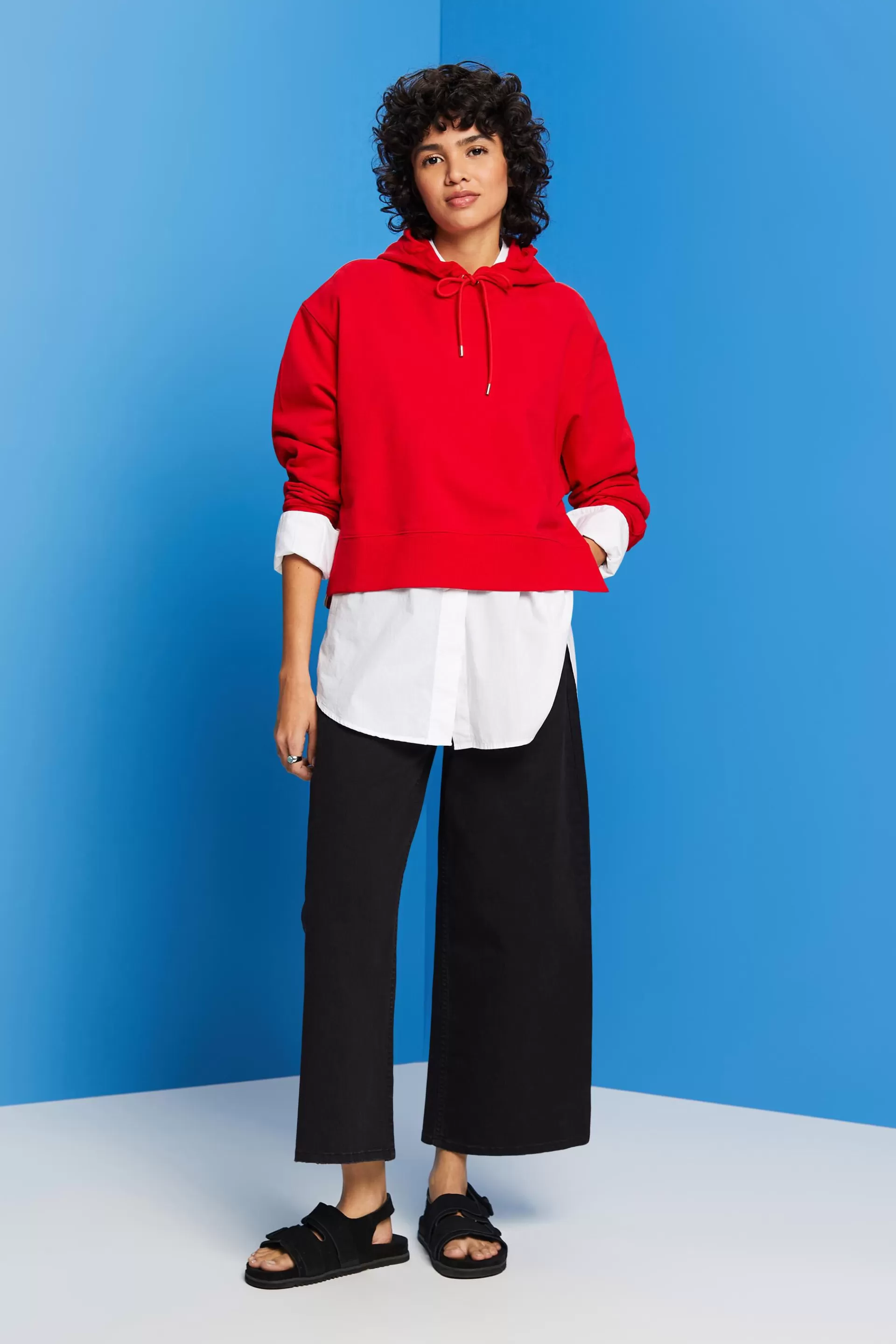 Hoodie aus Baumwollfleece-ESPRIT Flash Sale