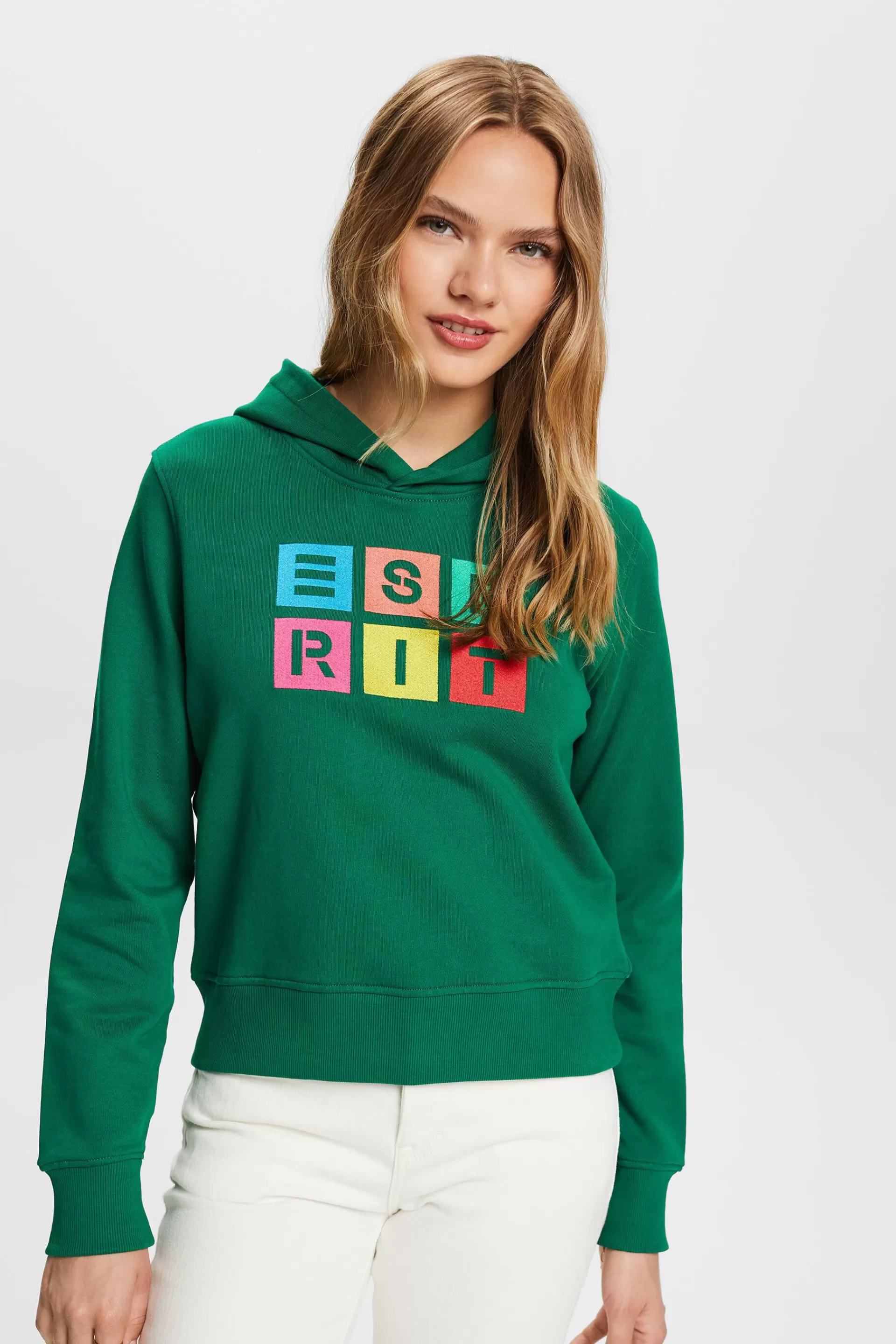 Hoodie aus Bio-Baumwolle mit Logostickerei-ESPRIT Shop