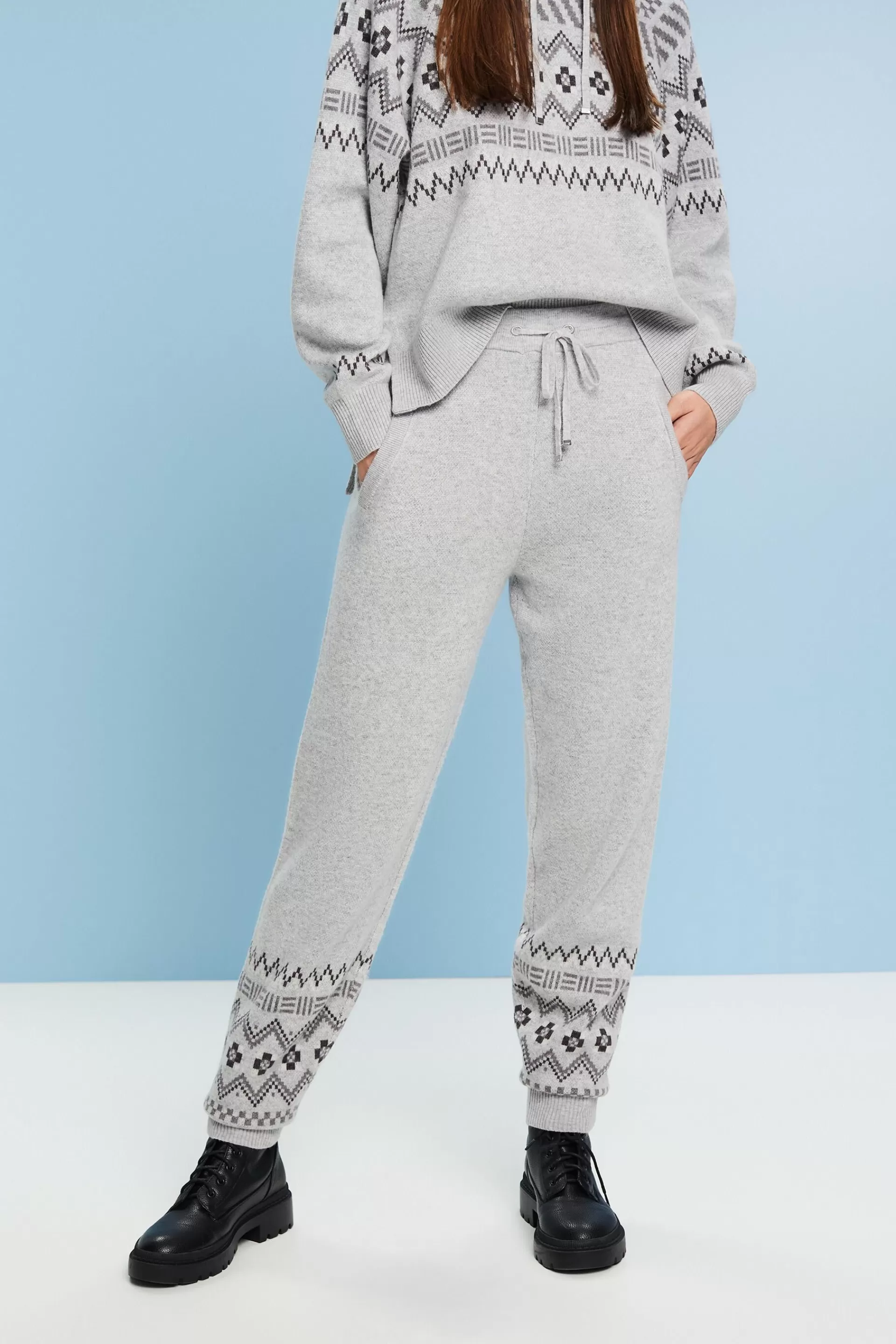Hose aus Wolle-Kaschmir-Mix mit Norwegermuster-ESPRIT Cheap