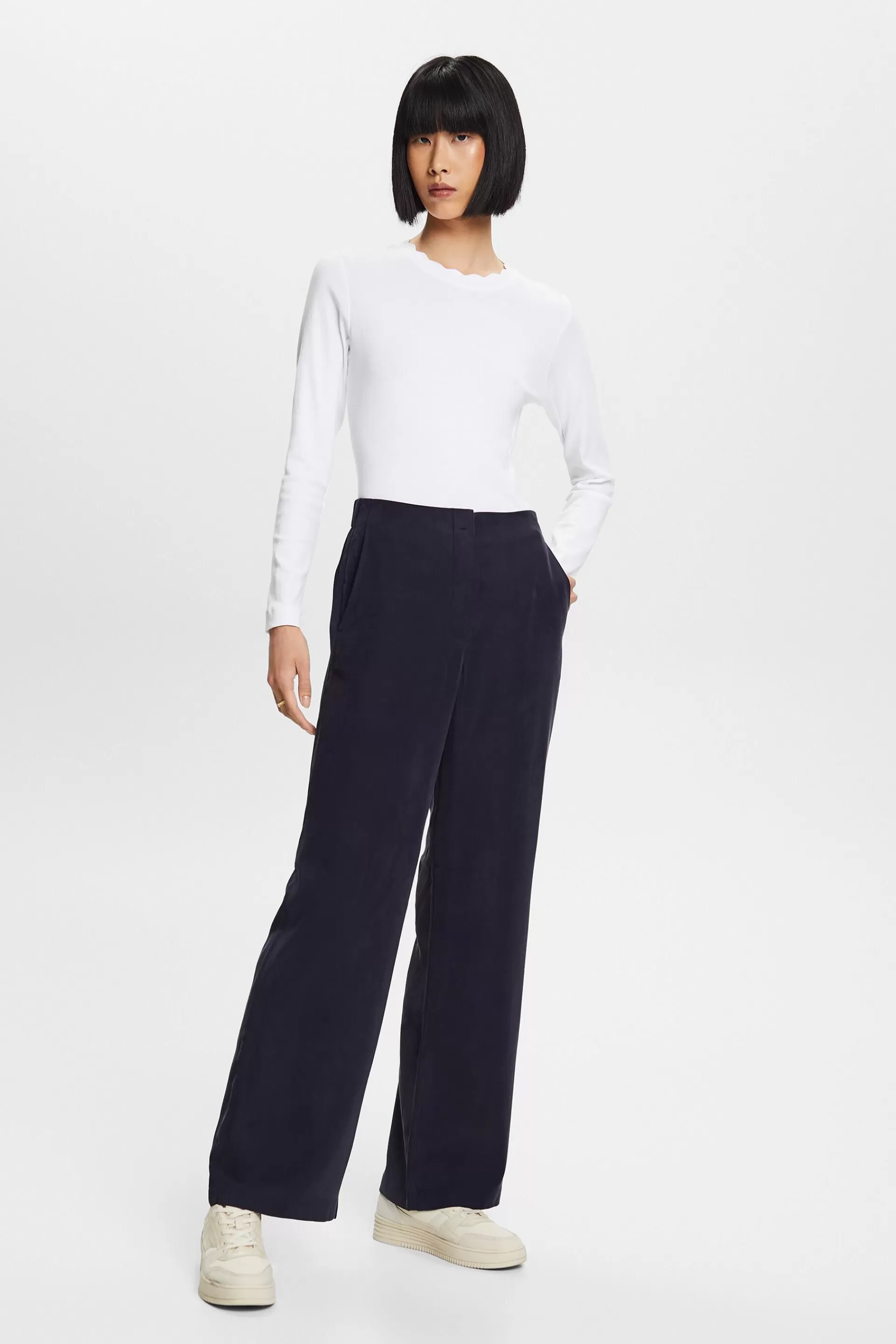 Hose mit hohem Bund und weitem Bein-ESPRIT Best Sale