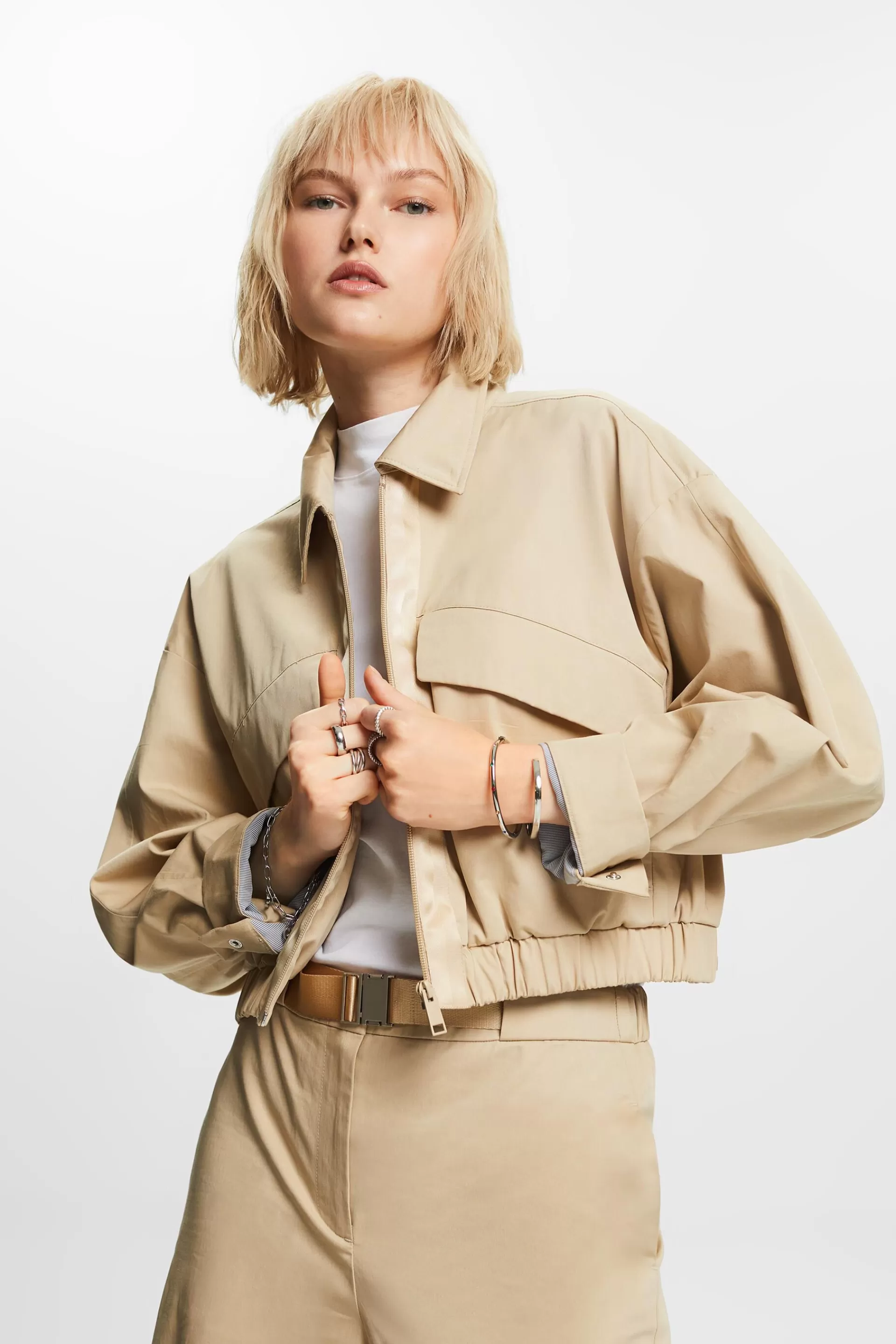 Jacke aus Baumwolltwill-ESPRIT New