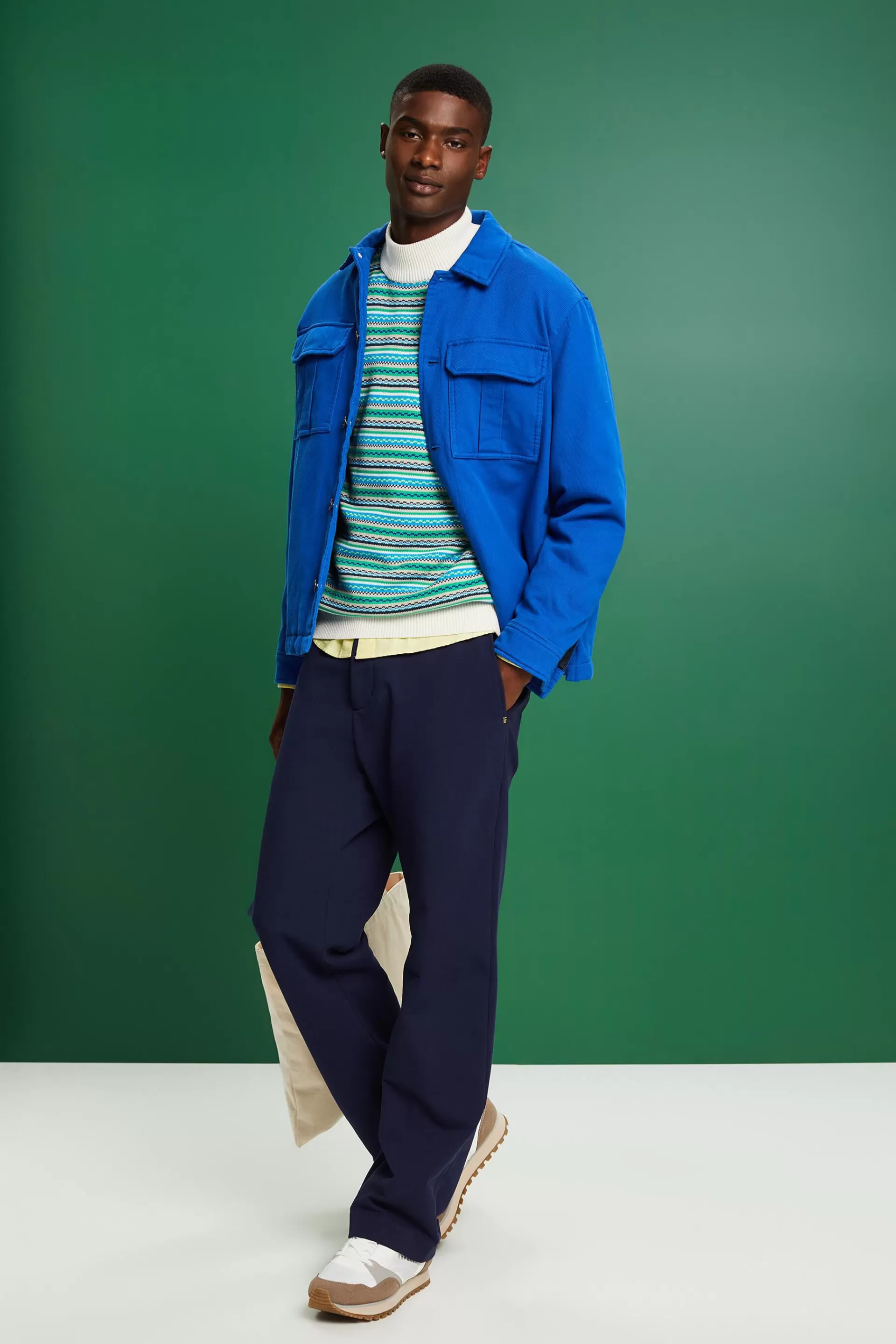 Jacquardpullover aus Baumwolle mit Stehkragen-ESPRIT Cheap