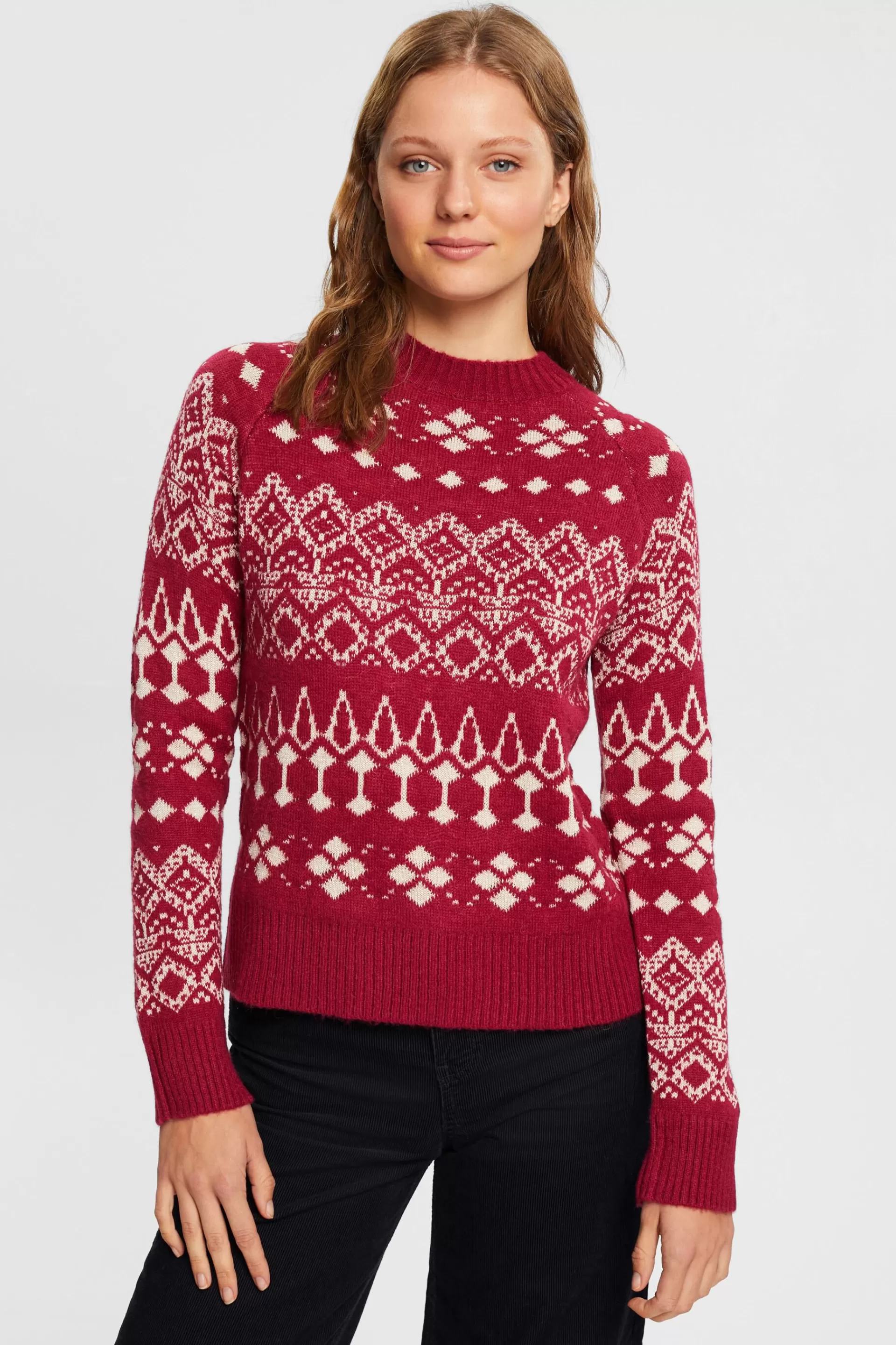 Jacquard-Pullover mit Glitzereffekt-ESPRIT Clearance