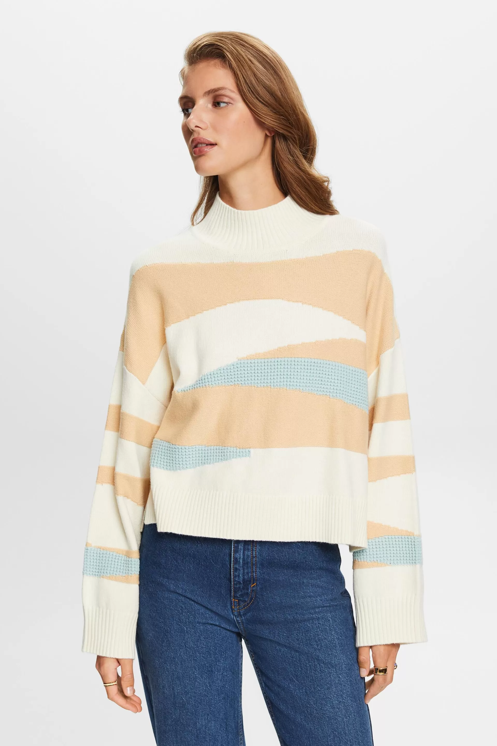 Jacquard-Pullover mit Stehkragen-ESPRIT Best