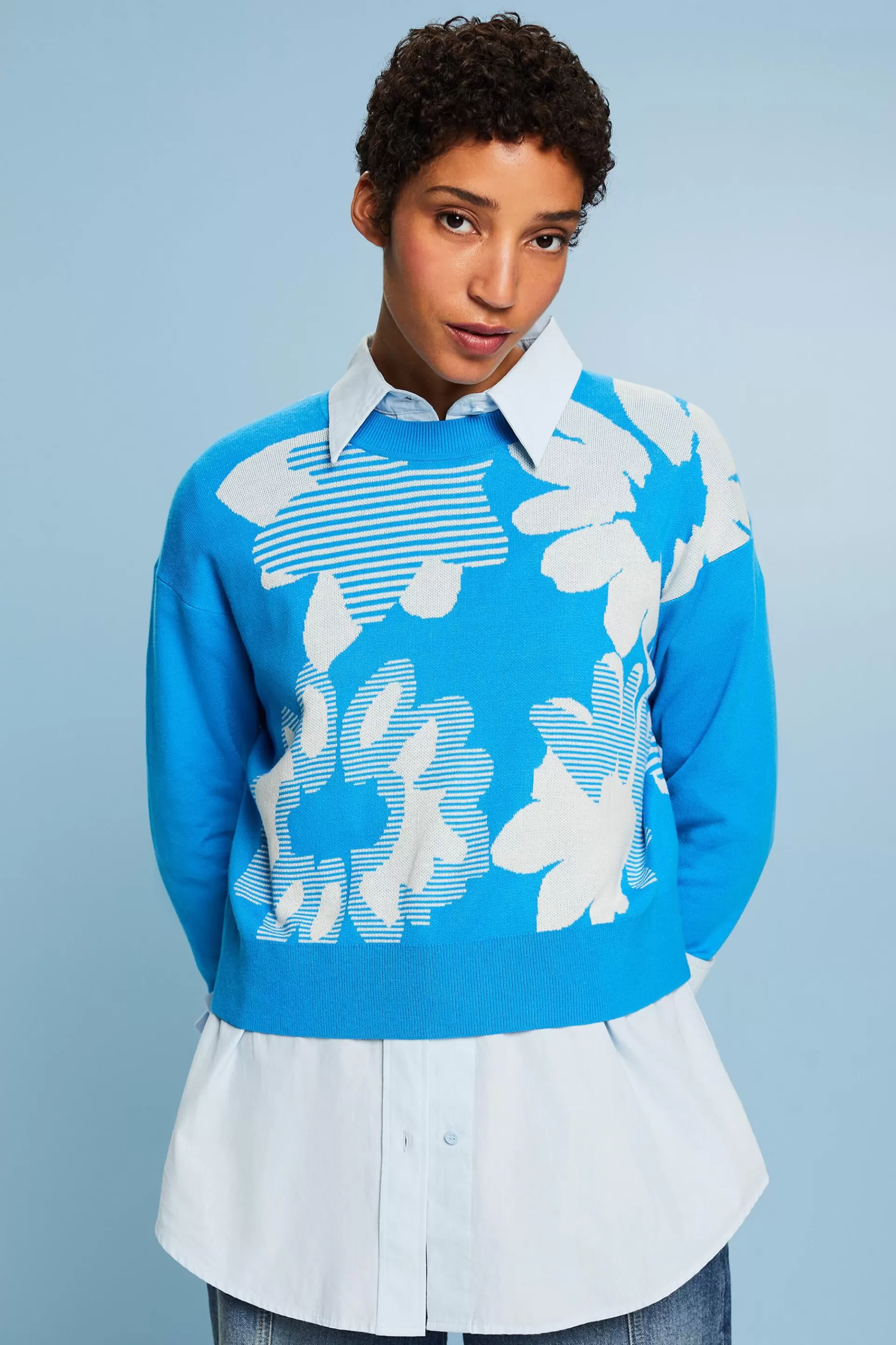 Jacquard-Sweatshirt aus Baumwolle-ESPRIT Best Sale