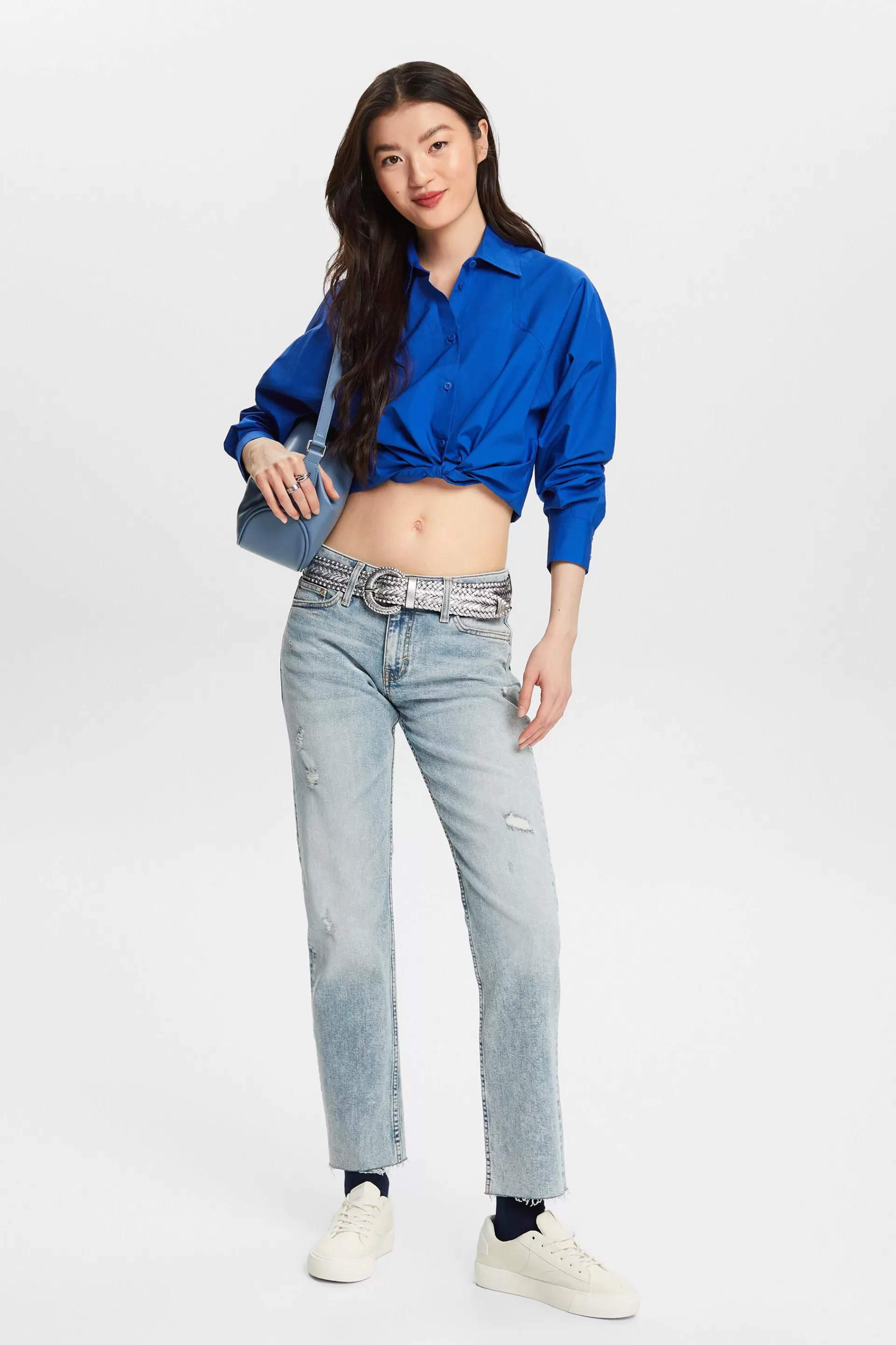 Jeans mit geradem Bein und mittlerer Bundhöhe-ESPRIT Cheap