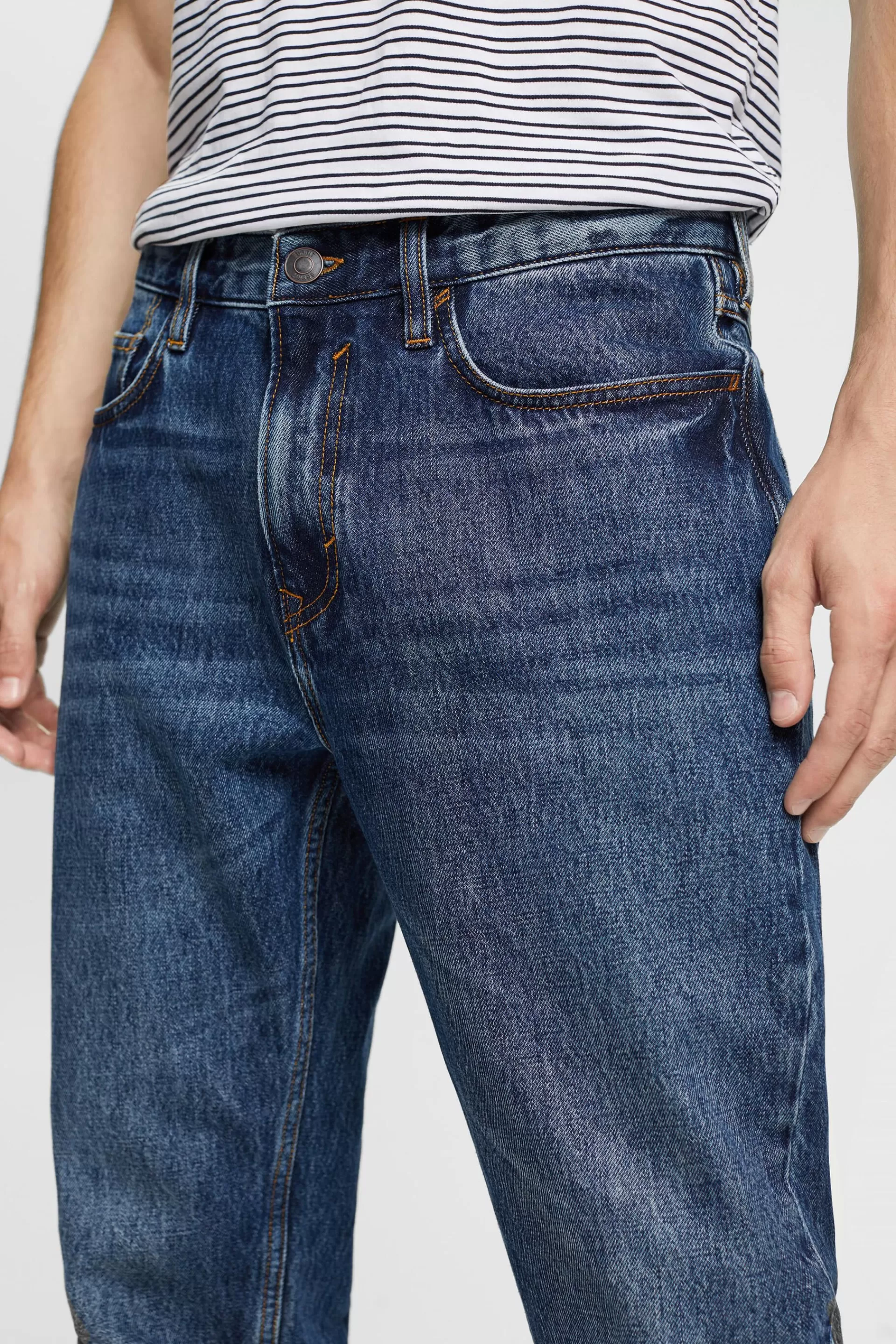 Jeans mit geradem Bein und mittlerer Bundhöhe-ESPRIT Cheap