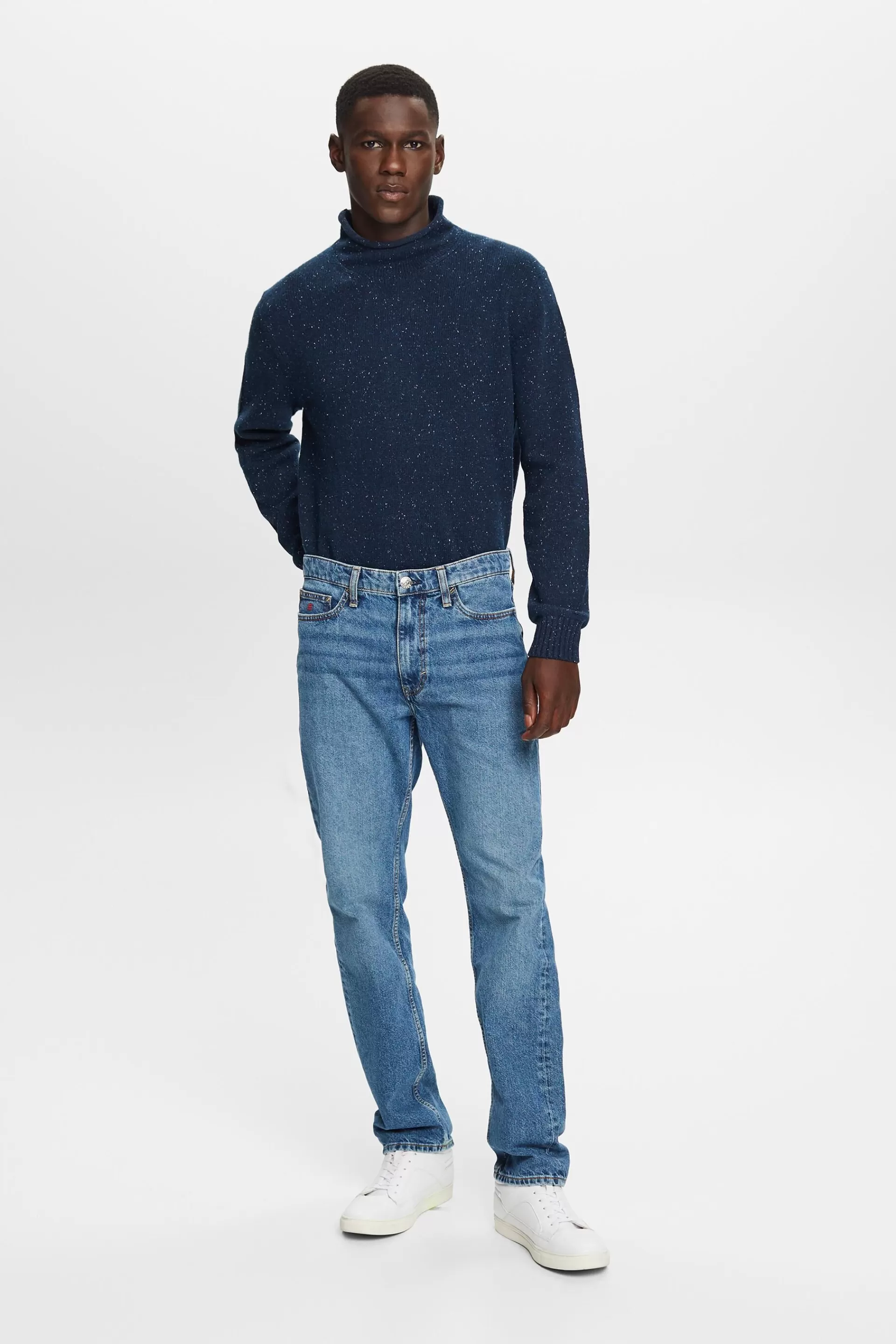 Jeans mit geradem Bein und mittlerer Bundhöhe-ESPRIT Clearance