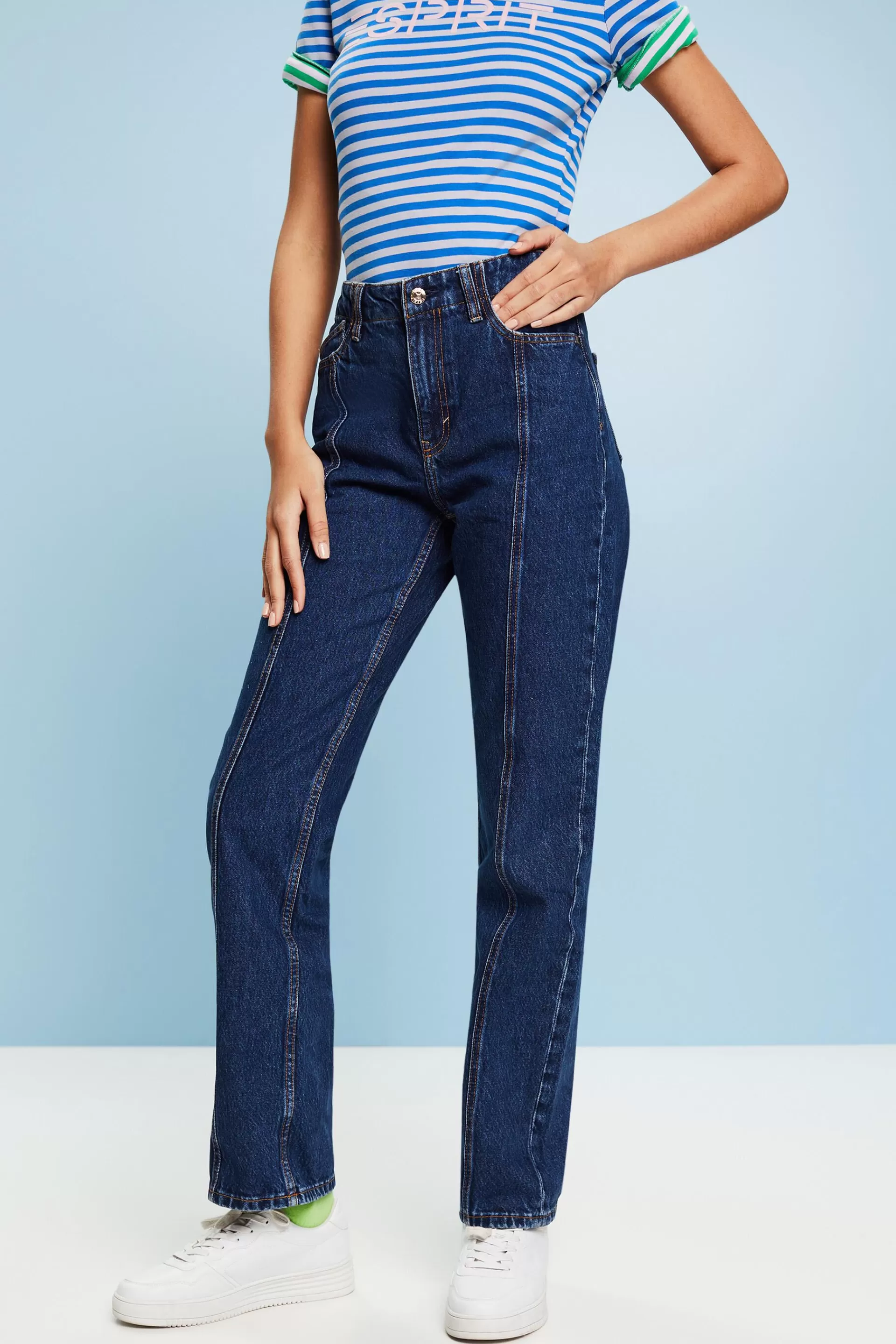 Jeans mit gerader Passform und hohem Bund-ESPRIT Cheap
