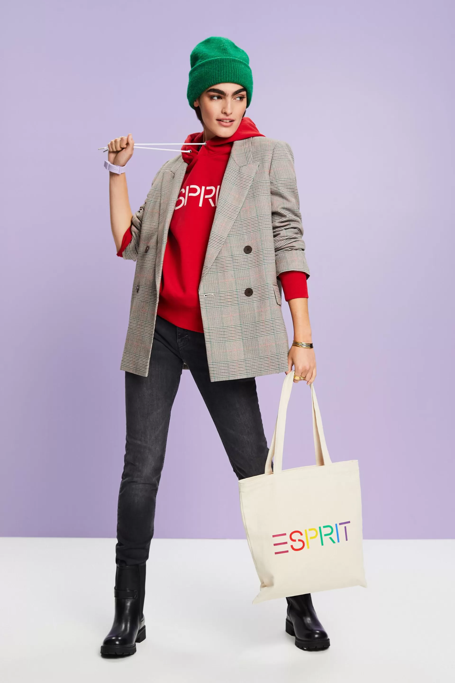 Jeans mit schmaler Passform und mittelhohem Bund-ESPRIT New