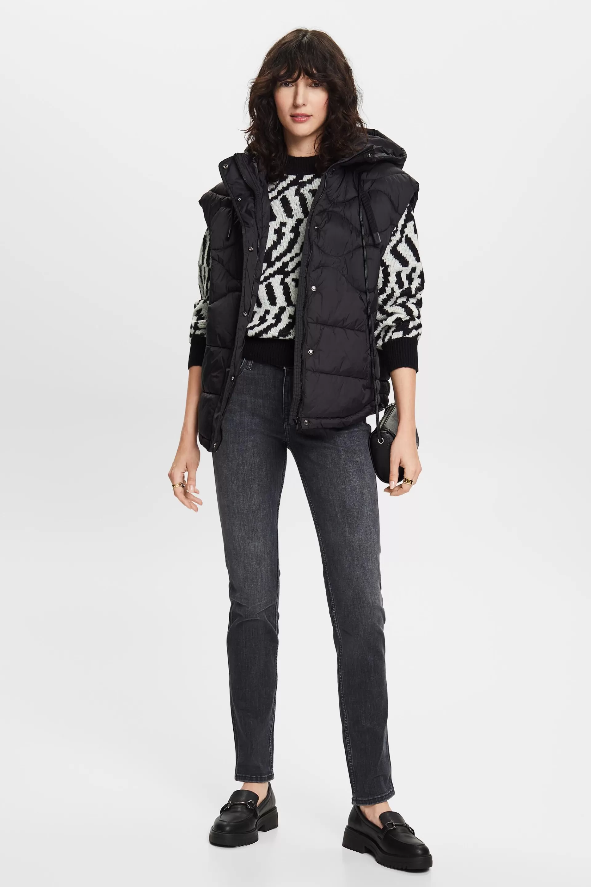Jeans mit schmaler Passform und mittelhohem Bund-ESPRIT New
