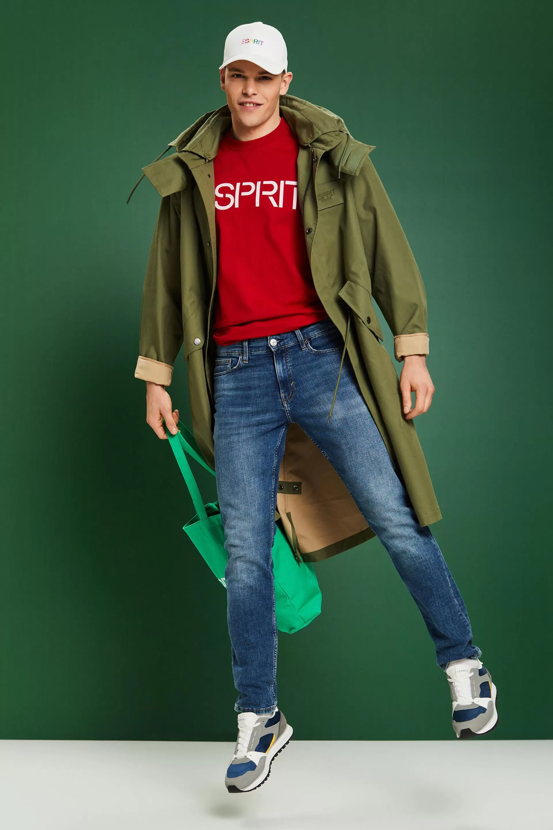 Jeans mit schmaler Passform und mittelhohem Bund-ESPRIT Cheap