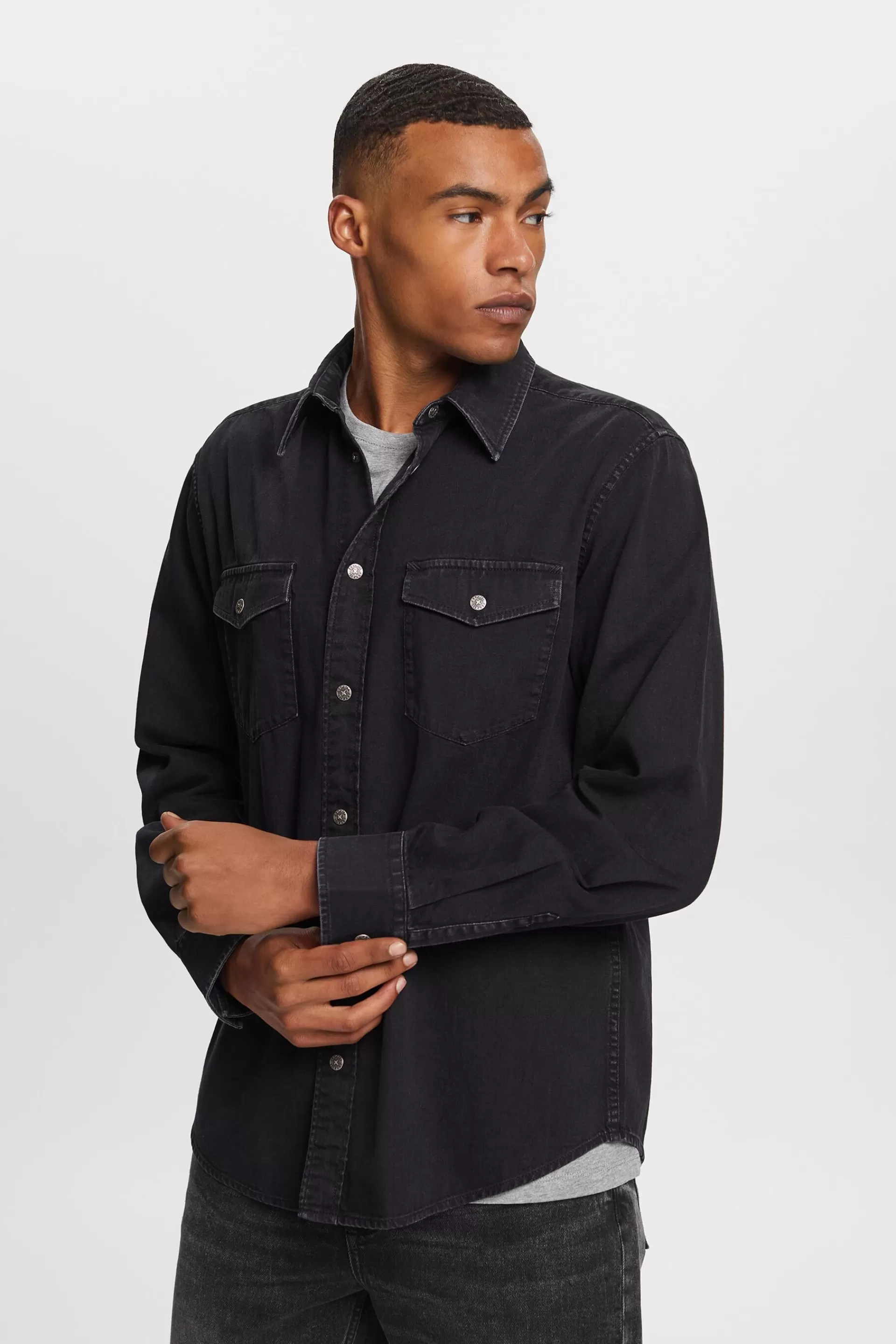 Jeanshemd, 100 % Baumwolle-ESPRIT New