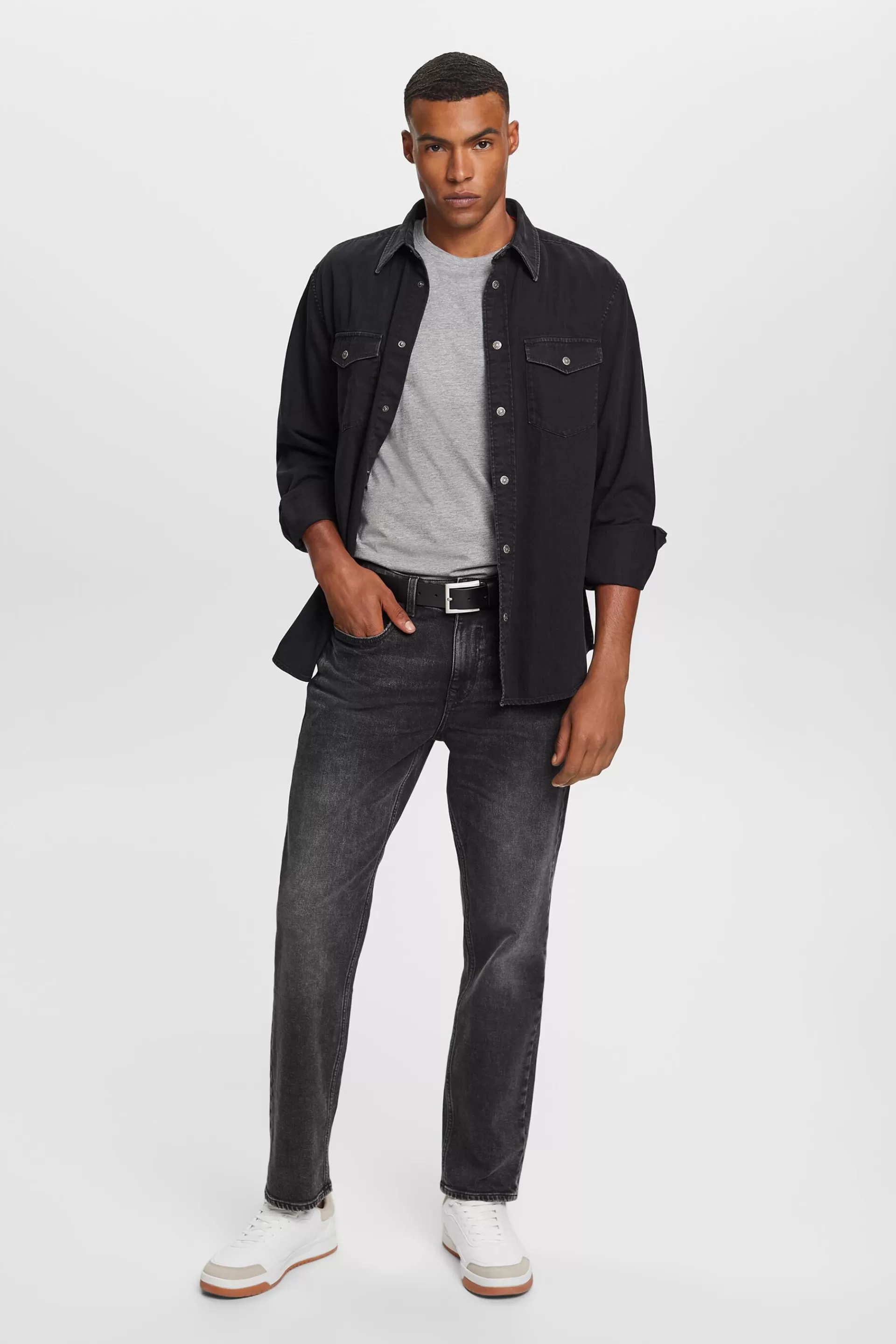Jeanshemd, 100 % Baumwolle-ESPRIT New
