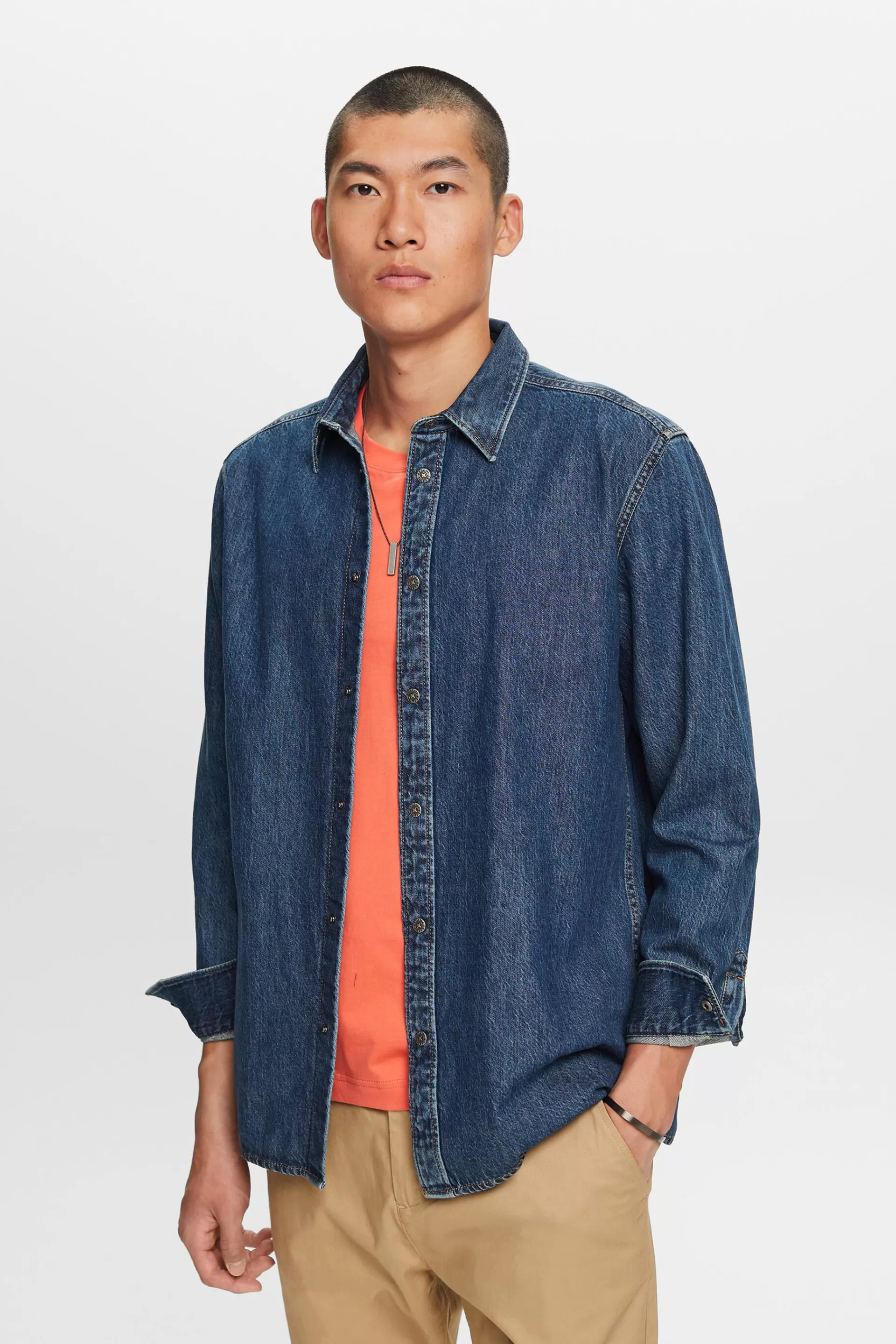 Jeanshemd, 100 % Baumwolle-ESPRIT Fashion