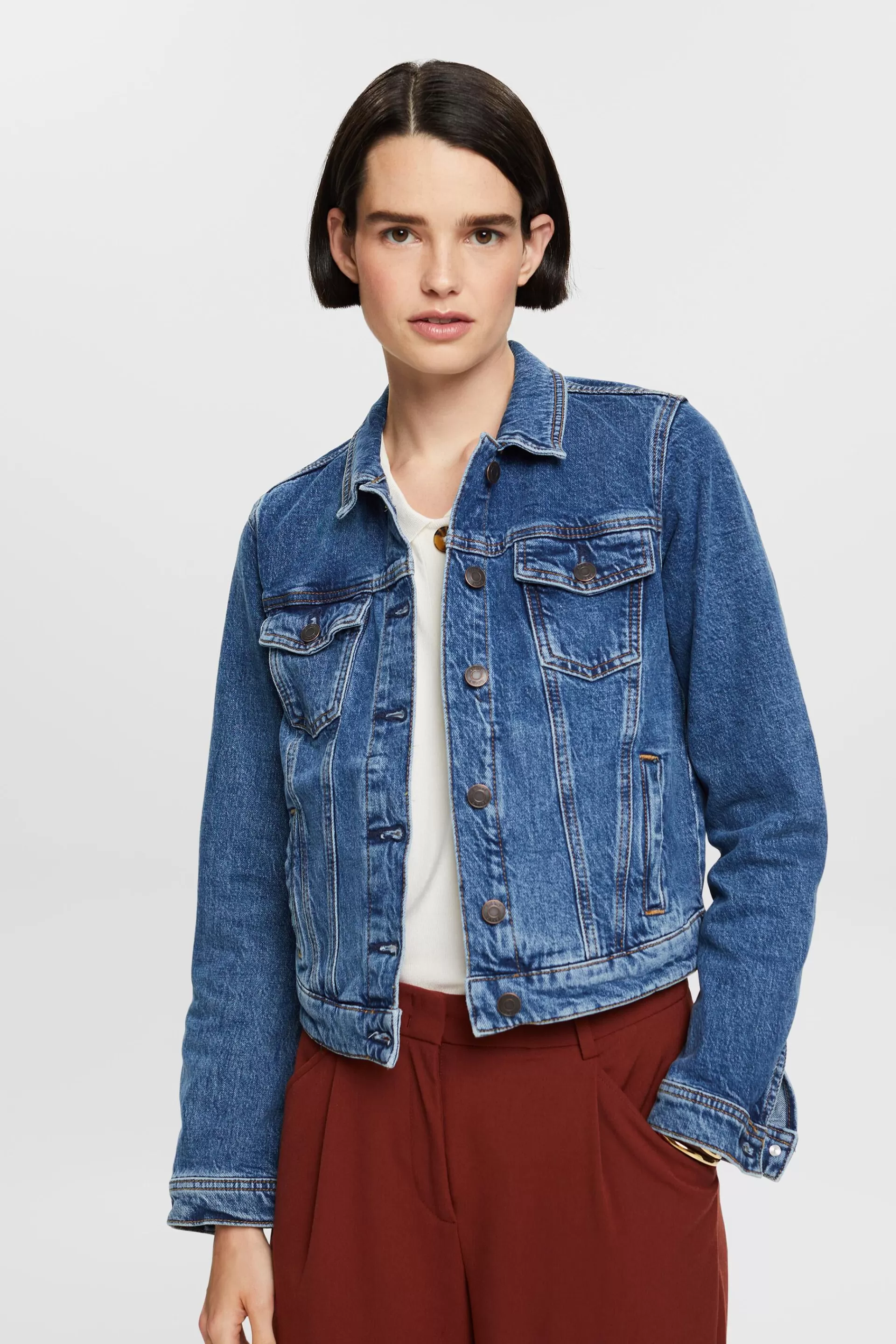 Jeansjacke in schmaler Passform-ESPRIT Discount
