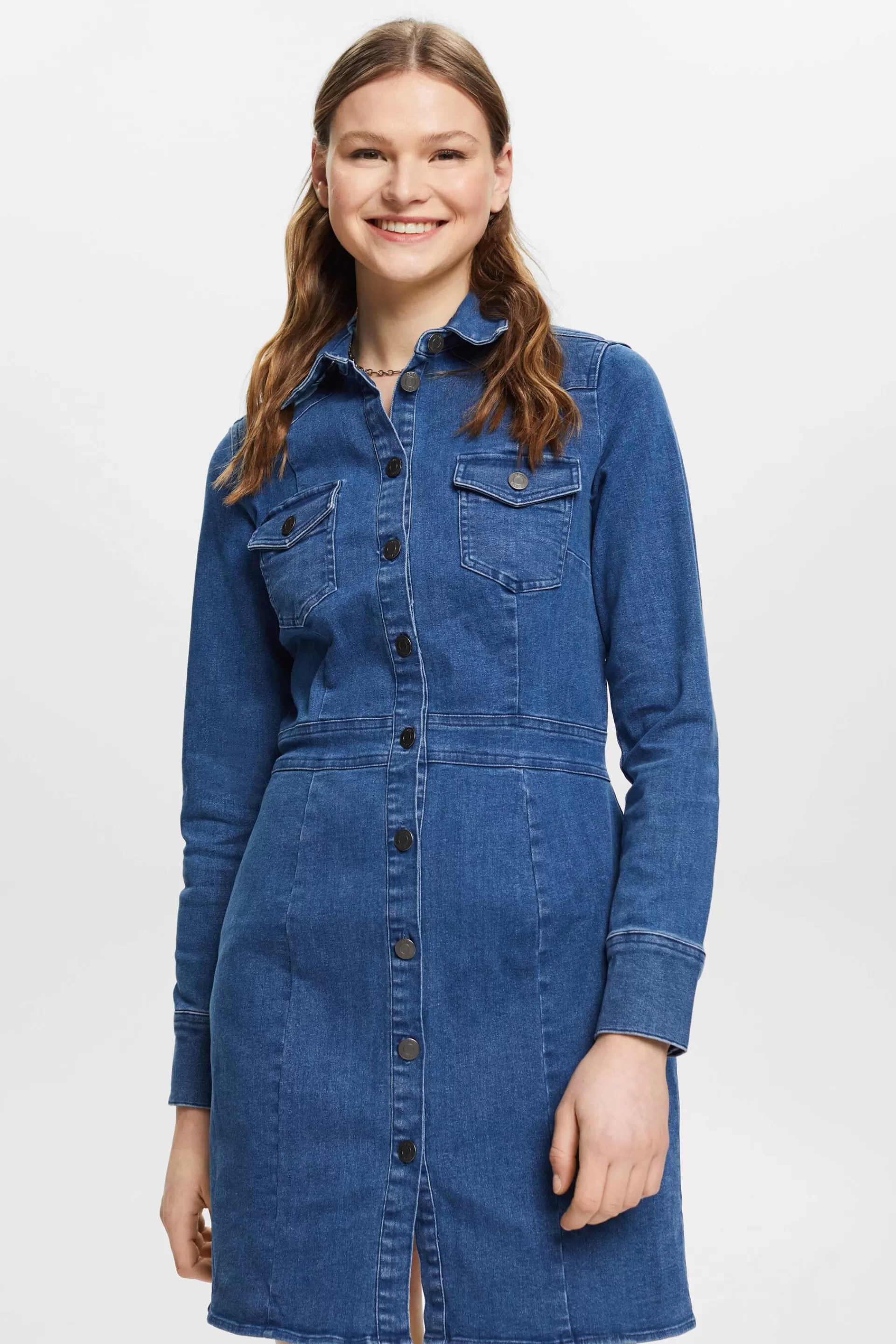 Jeans-Minikleid im Hemdstil-ESPRIT Outlet