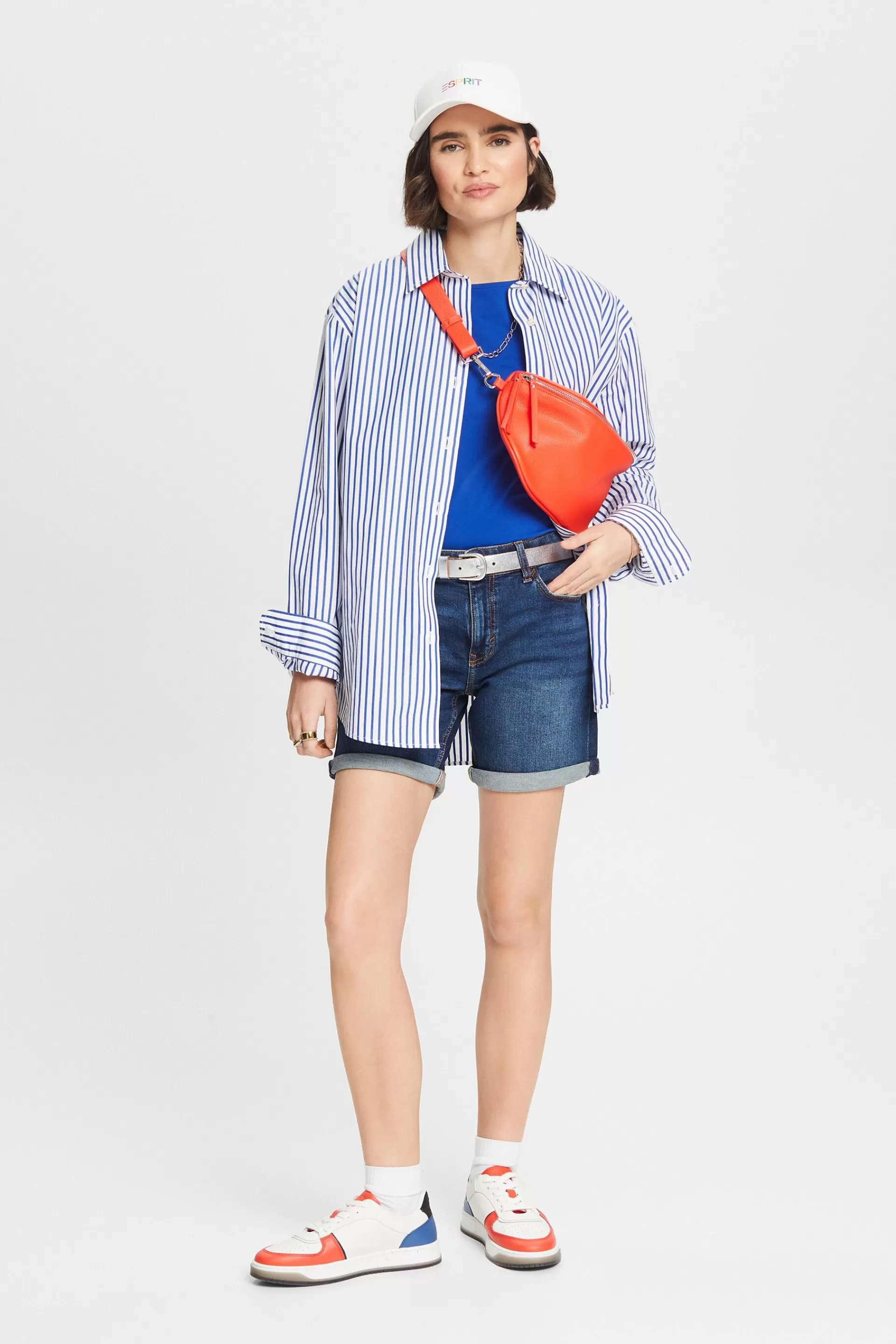 Jeans-Shorts mit mittelhohem Bund-ESPRIT Outlet