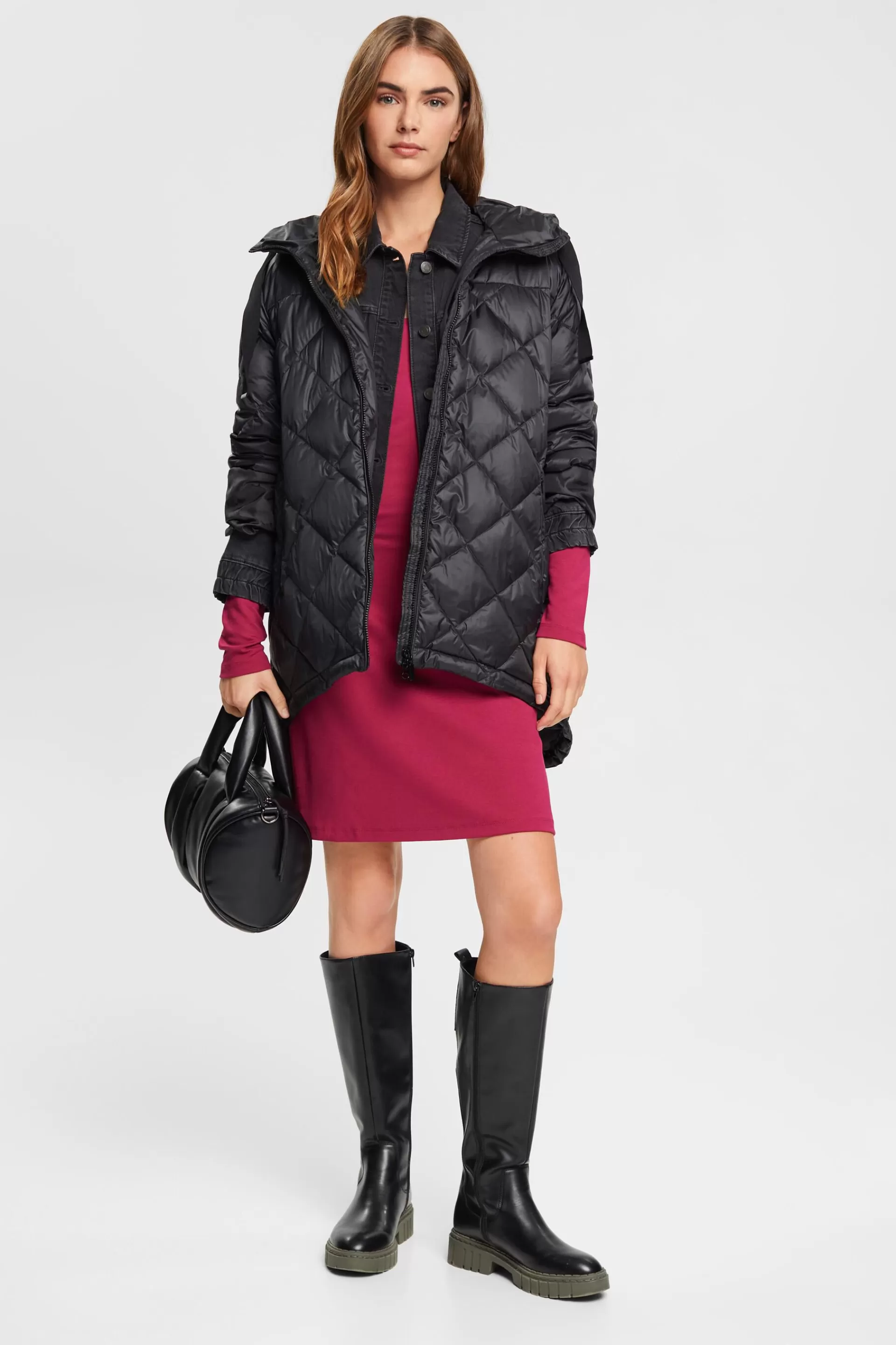 Jersey-Minikleid mit U-förmigem Ausschnitt-ESPRIT Store