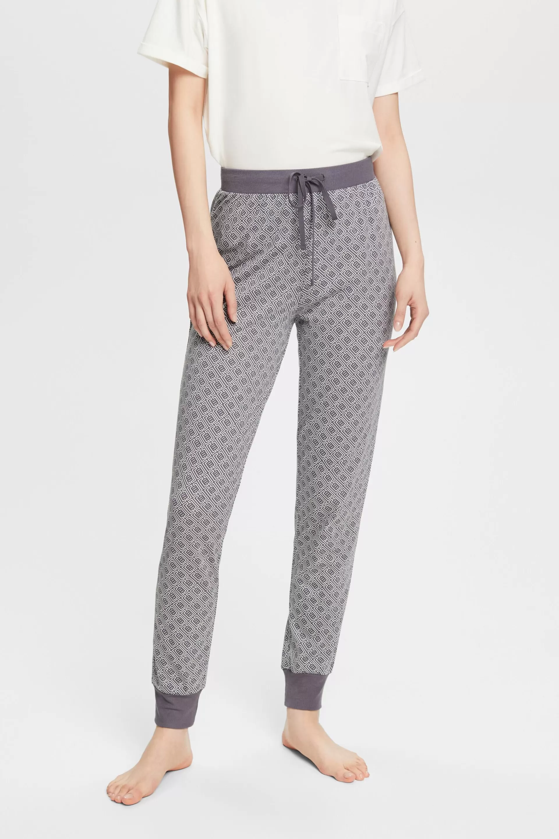 Jersey-Pyjamahose mit Print-ESPRIT Hot