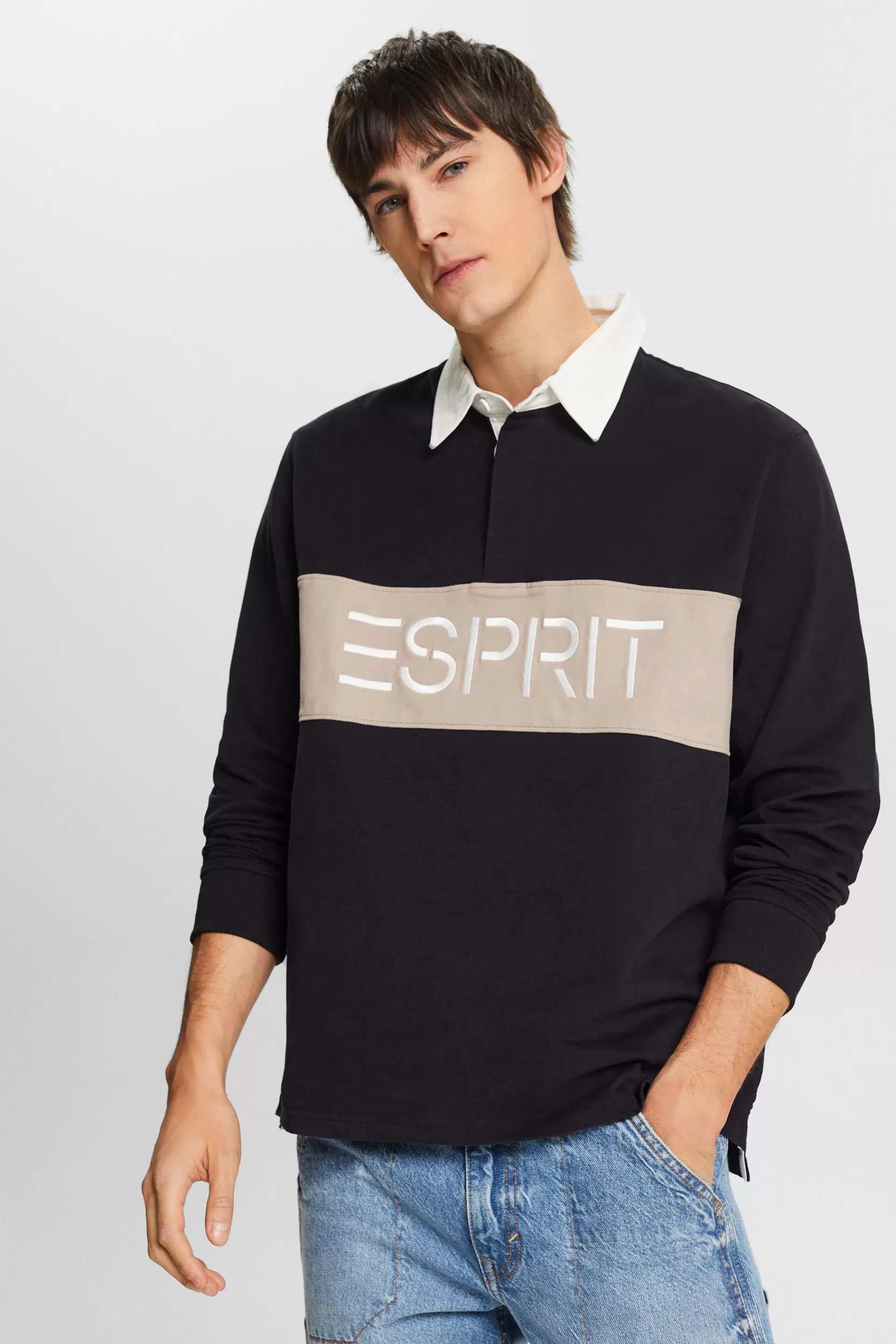 Jersey-Rugbyshirt mit Logo-ESPRIT Shop
