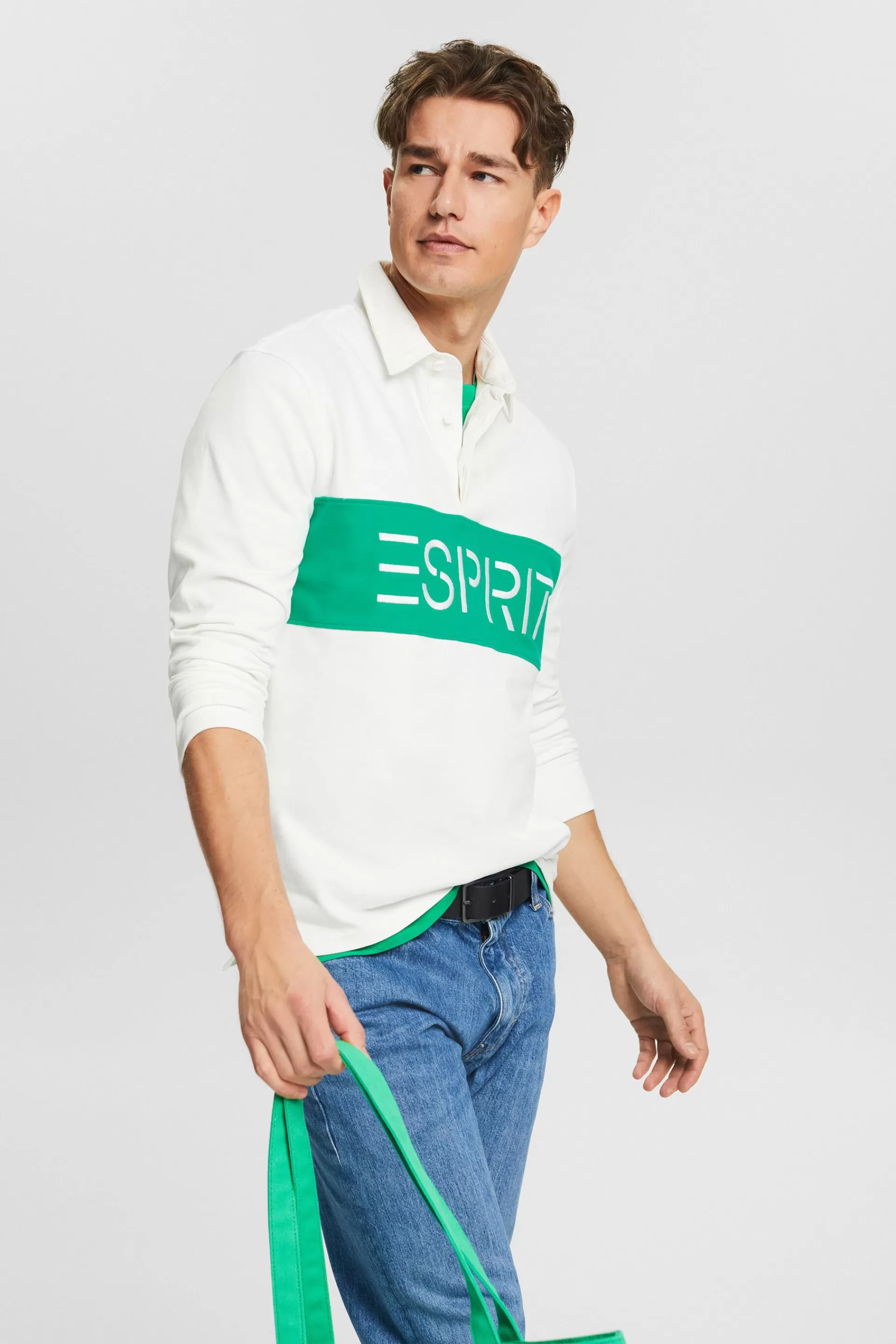 Jersey-Rugbyshirt mit Logo-ESPRIT Shop