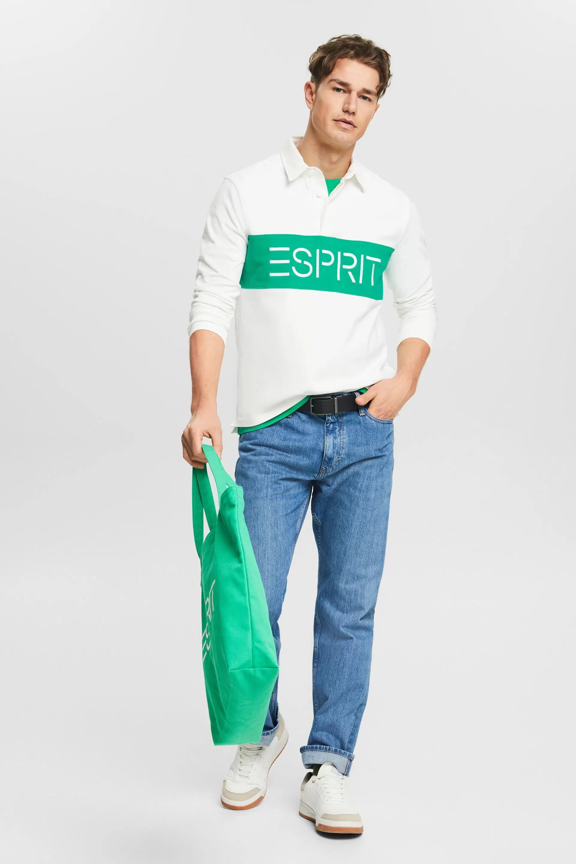 Jersey-Rugbyshirt mit Logo-ESPRIT Shop