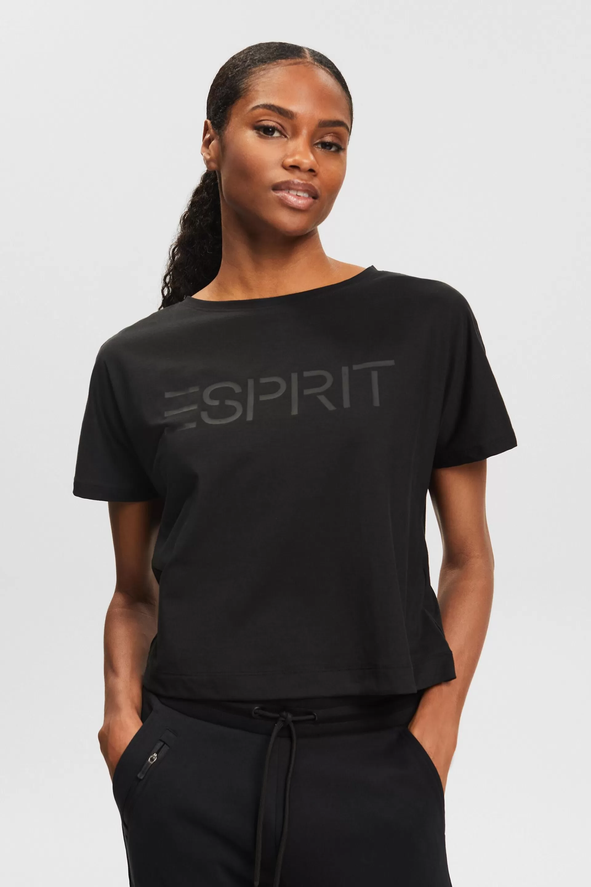 Jersey-T-Shirt mit Logo-ESPRIT Fashion