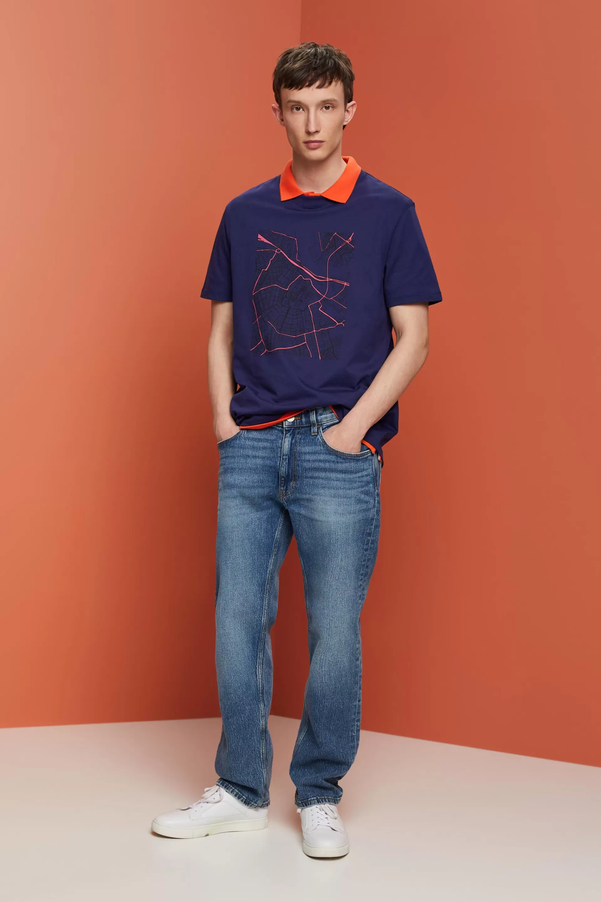 Jersey-T-Shirt mit Print-ESPRIT Cheap