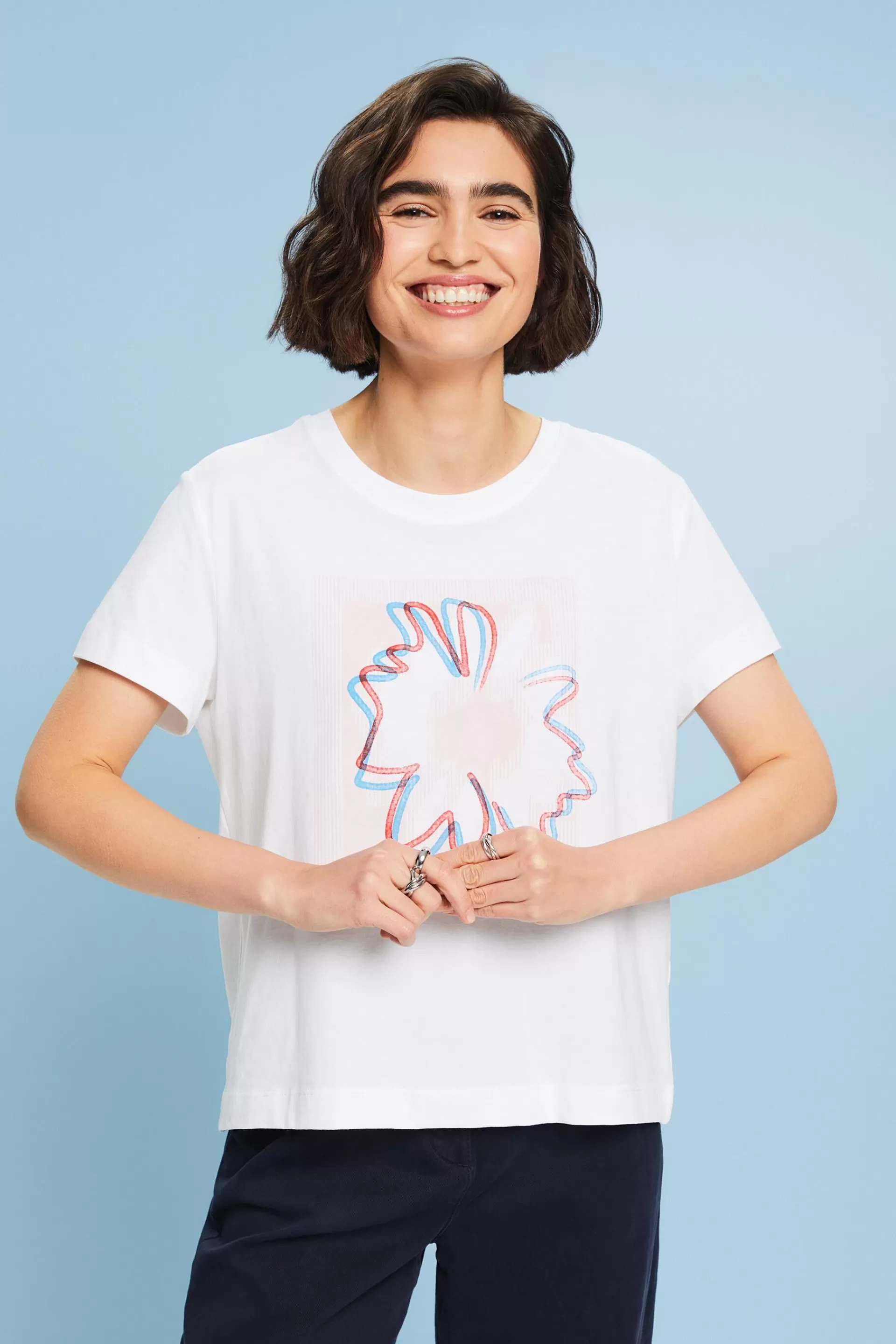 Jersey-T-Shirt mit Print vorne-ESPRIT Cheap