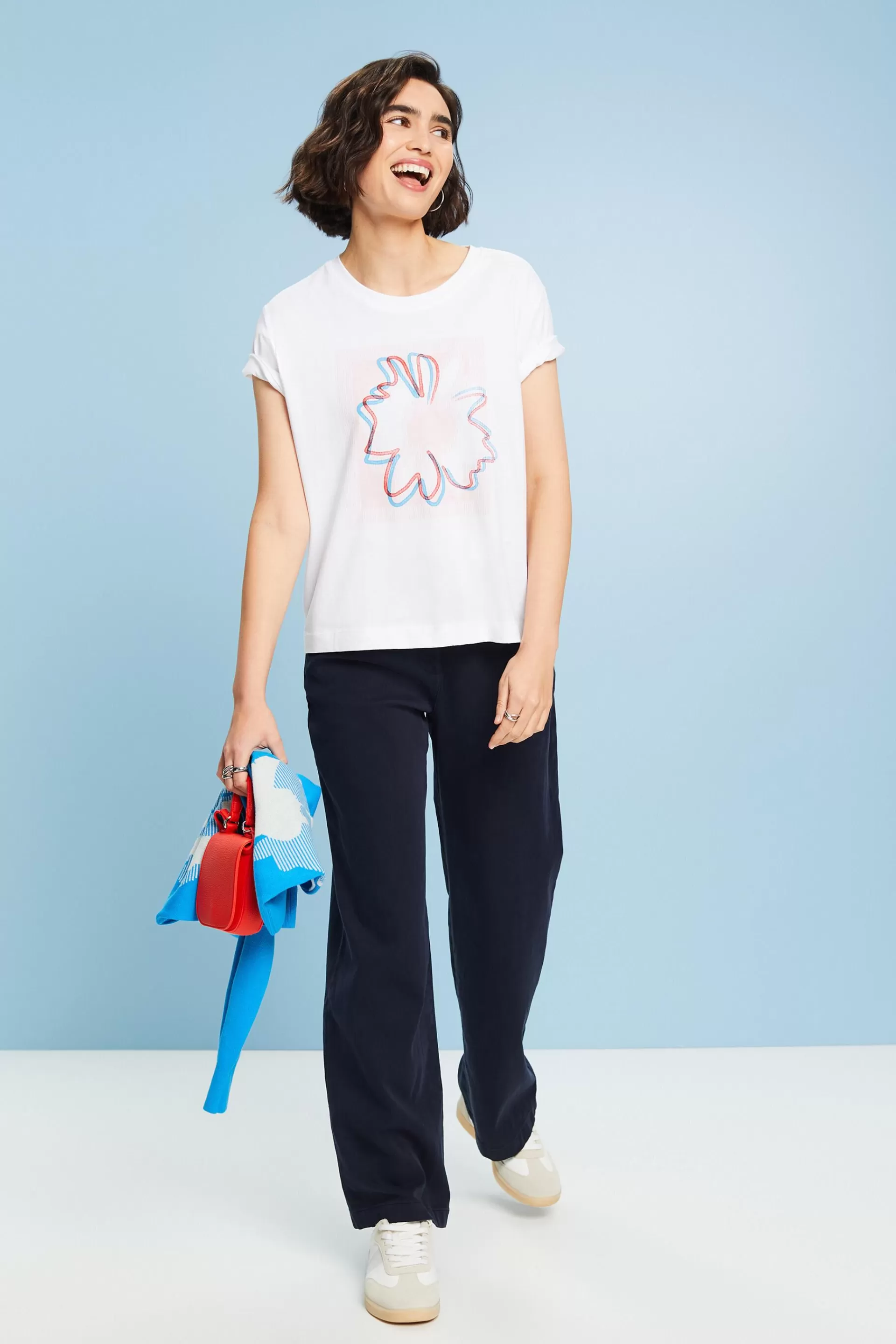 Jersey-T-Shirt mit Print vorne-ESPRIT Cheap