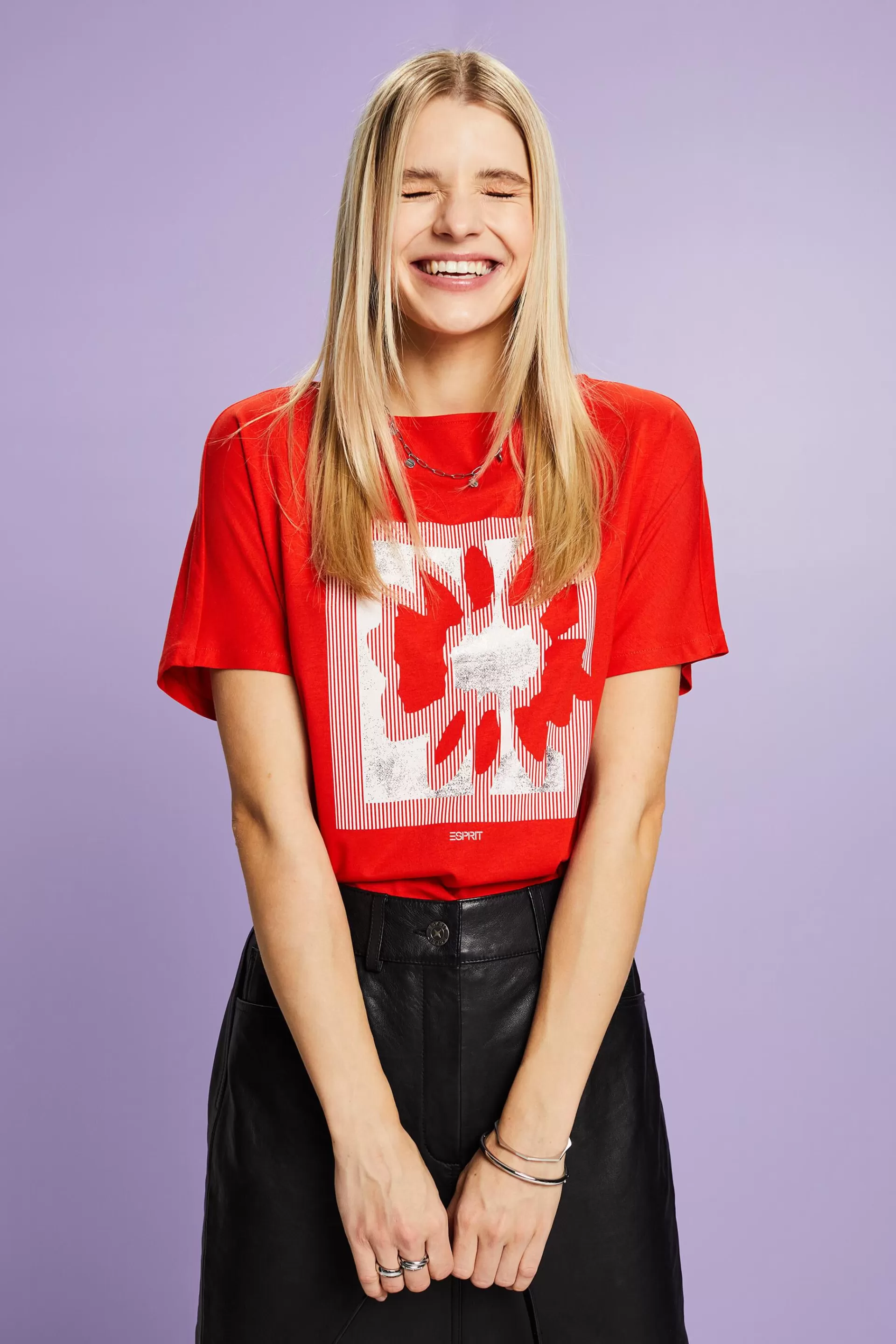 Jersey-T-Shirt mit Print vorne-ESPRIT Sale
