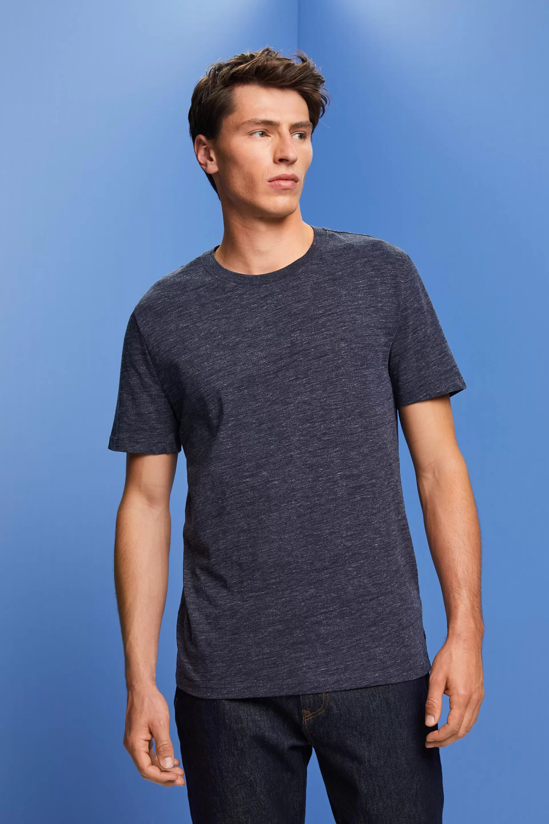 Jersey-T-Shirt mit Rundhalsausschnitt-ESPRIT Store