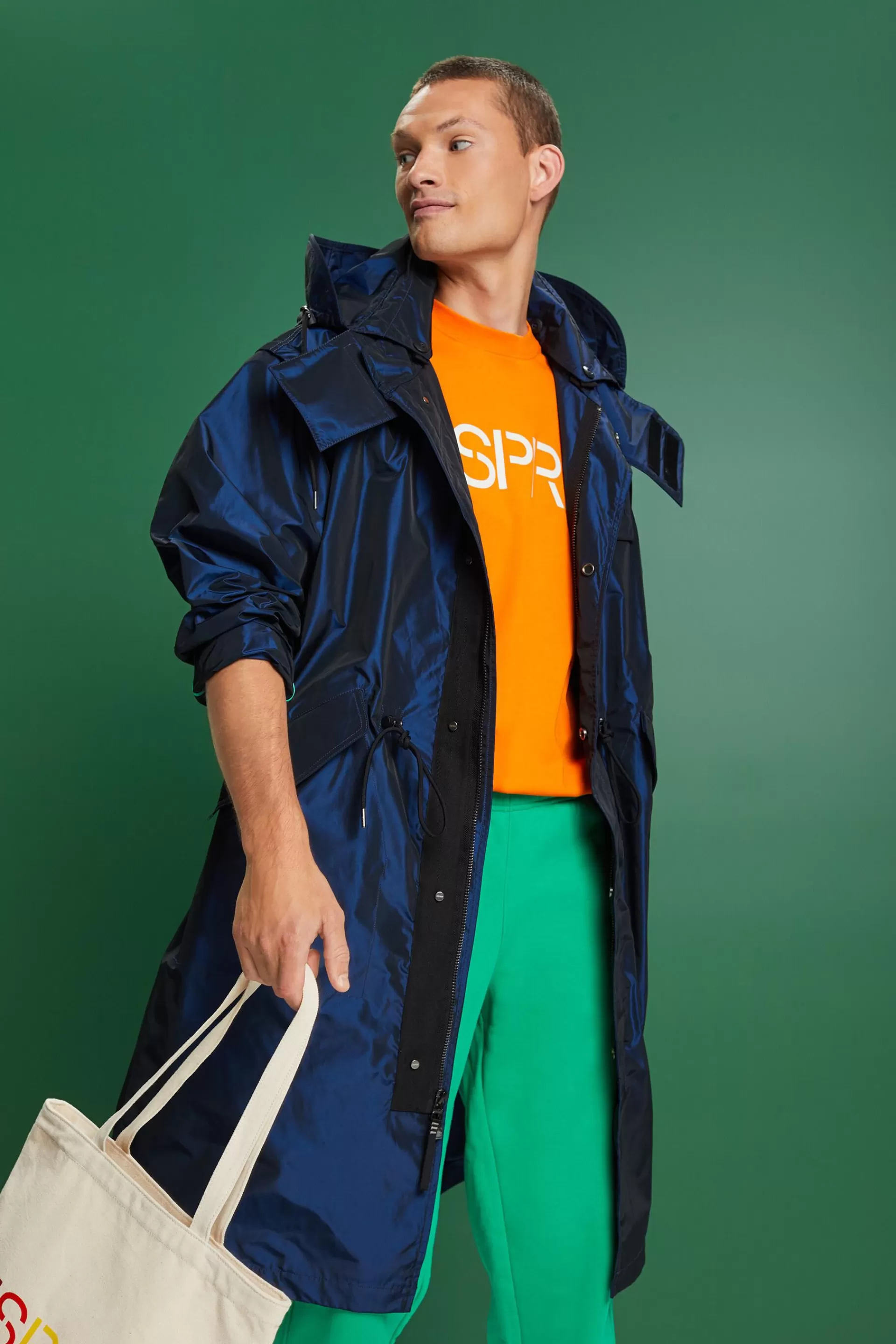 Kapuzen-Parka im Metallic-Look-ESPRIT Best