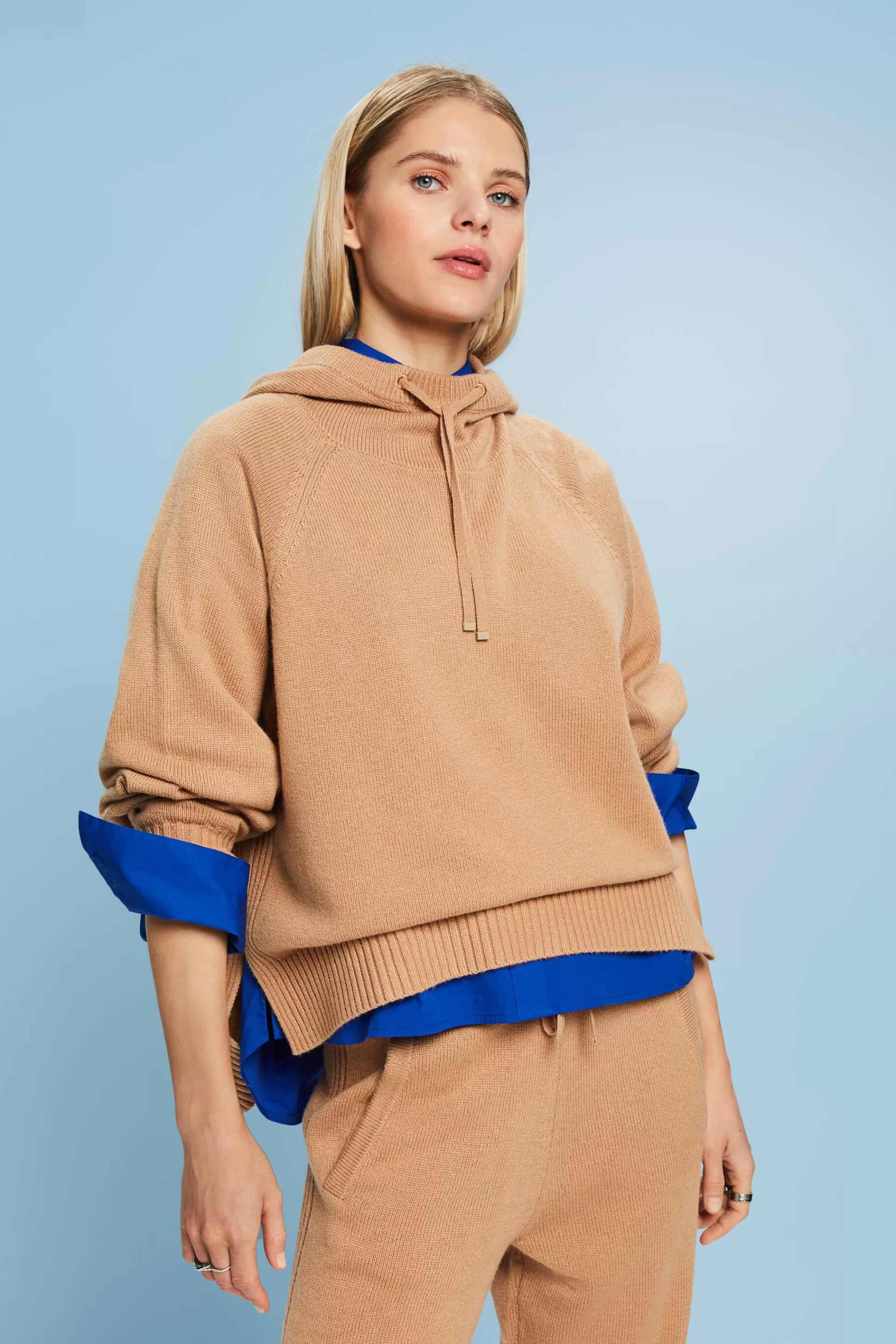 Kapuzenpullover aus einem Wollmix-ESPRIT Discount
