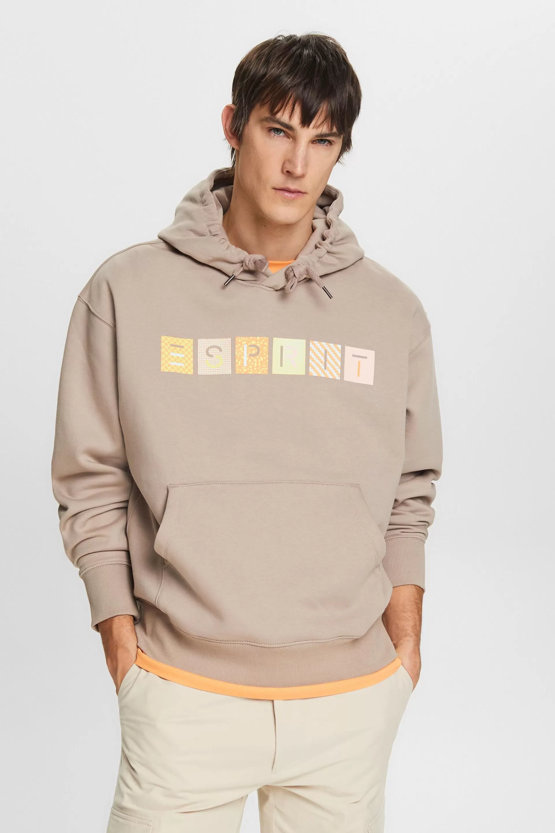Kapuzensweatshirt aus Fleece mit Logo-ESPRIT Fashion