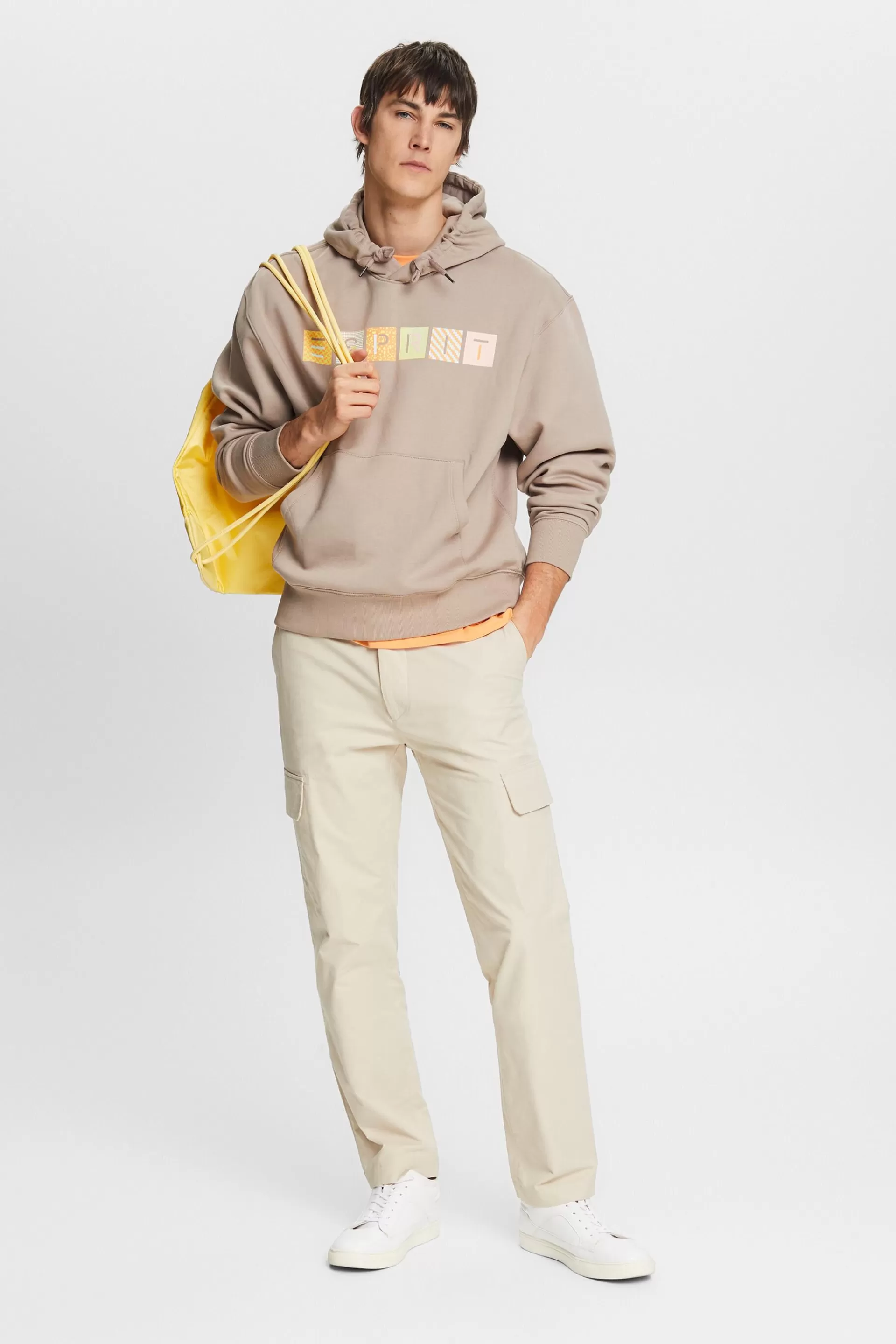 Kapuzensweatshirt aus Fleece mit Logo-ESPRIT Fashion