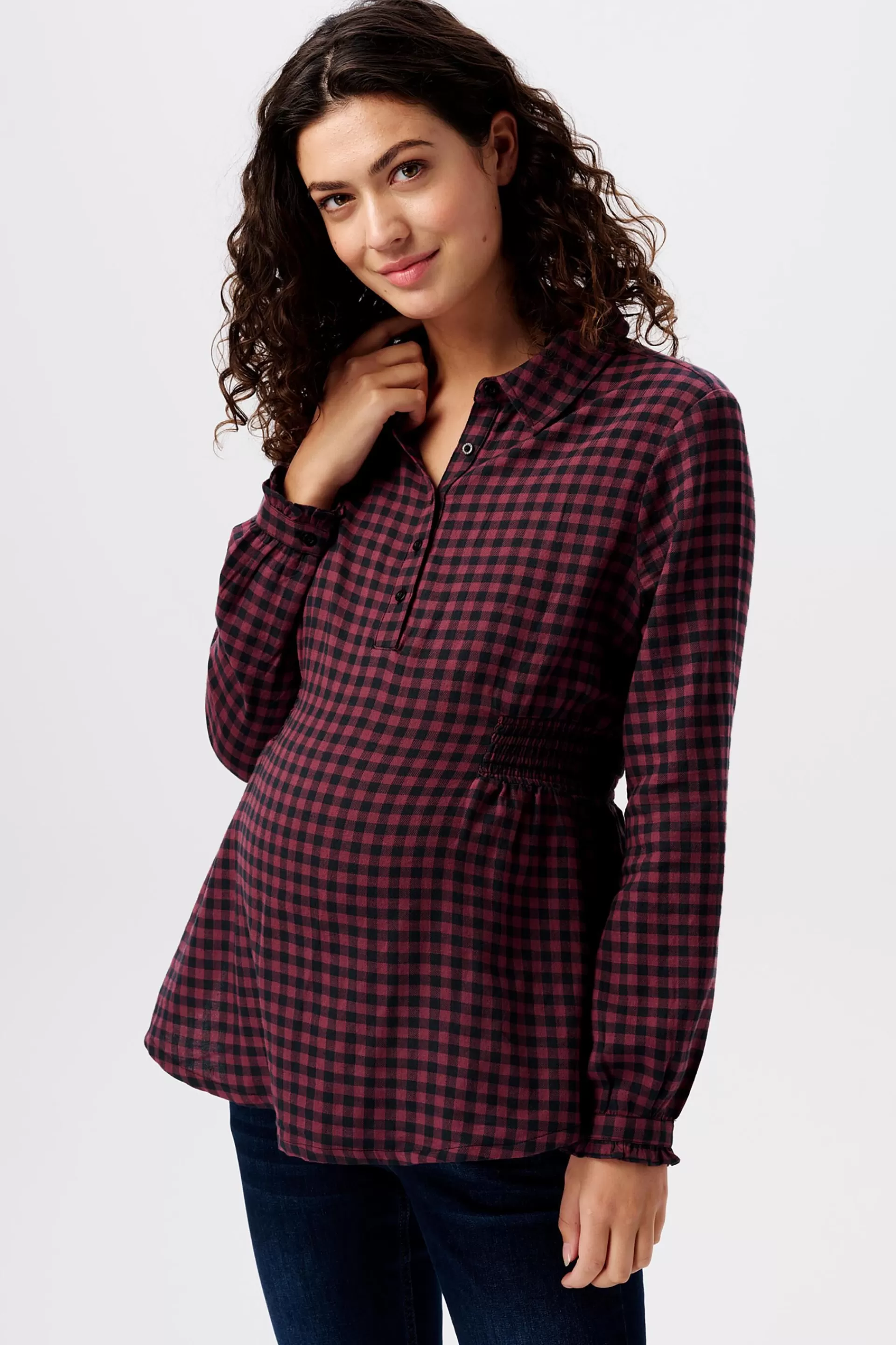 Karierte Flanellbluse mit Stillfunktion-ESPRIT Hot