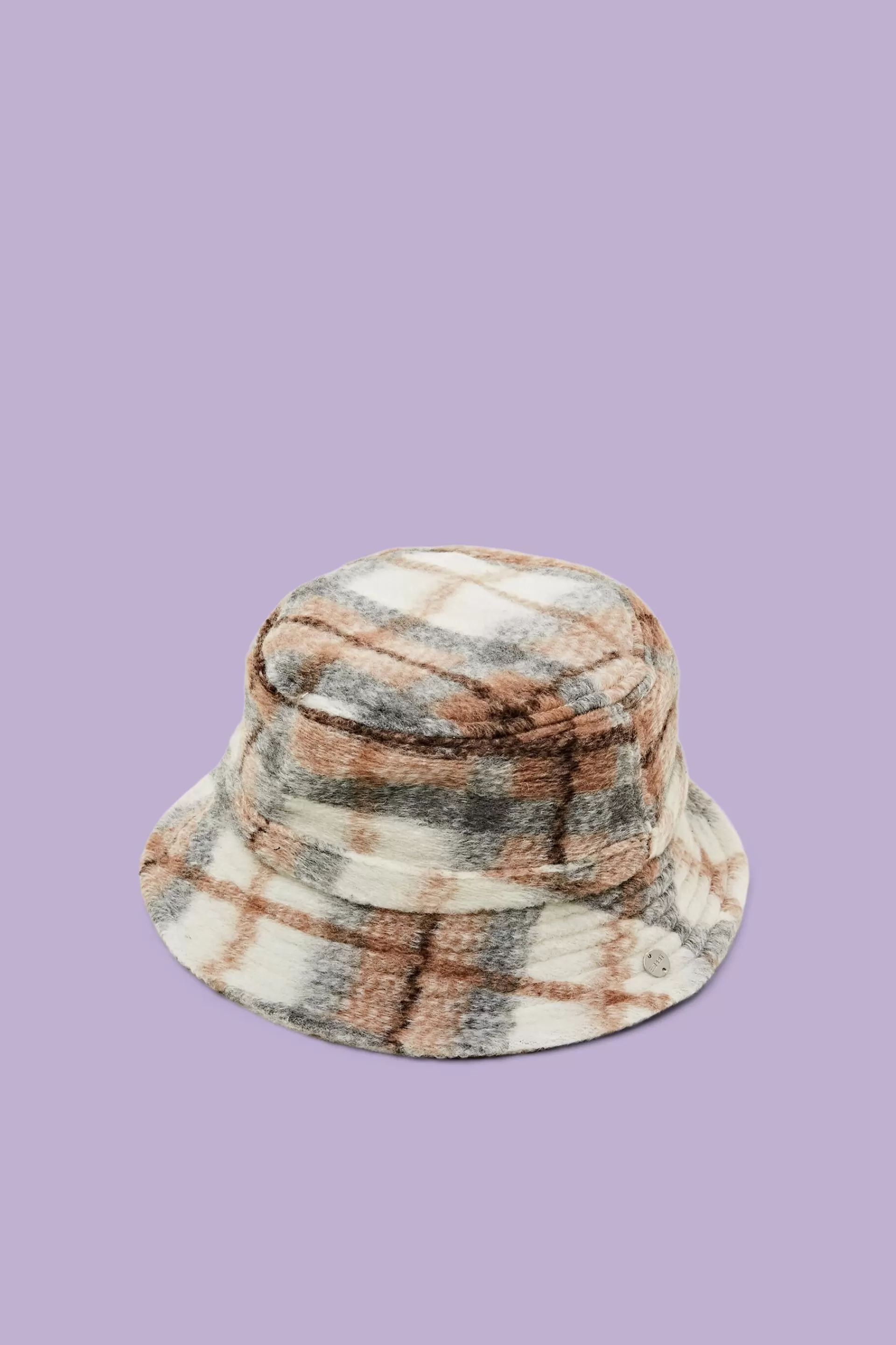 Karierter Bucket Hat aus weich aufgerautem Stoff-ESPRIT Online