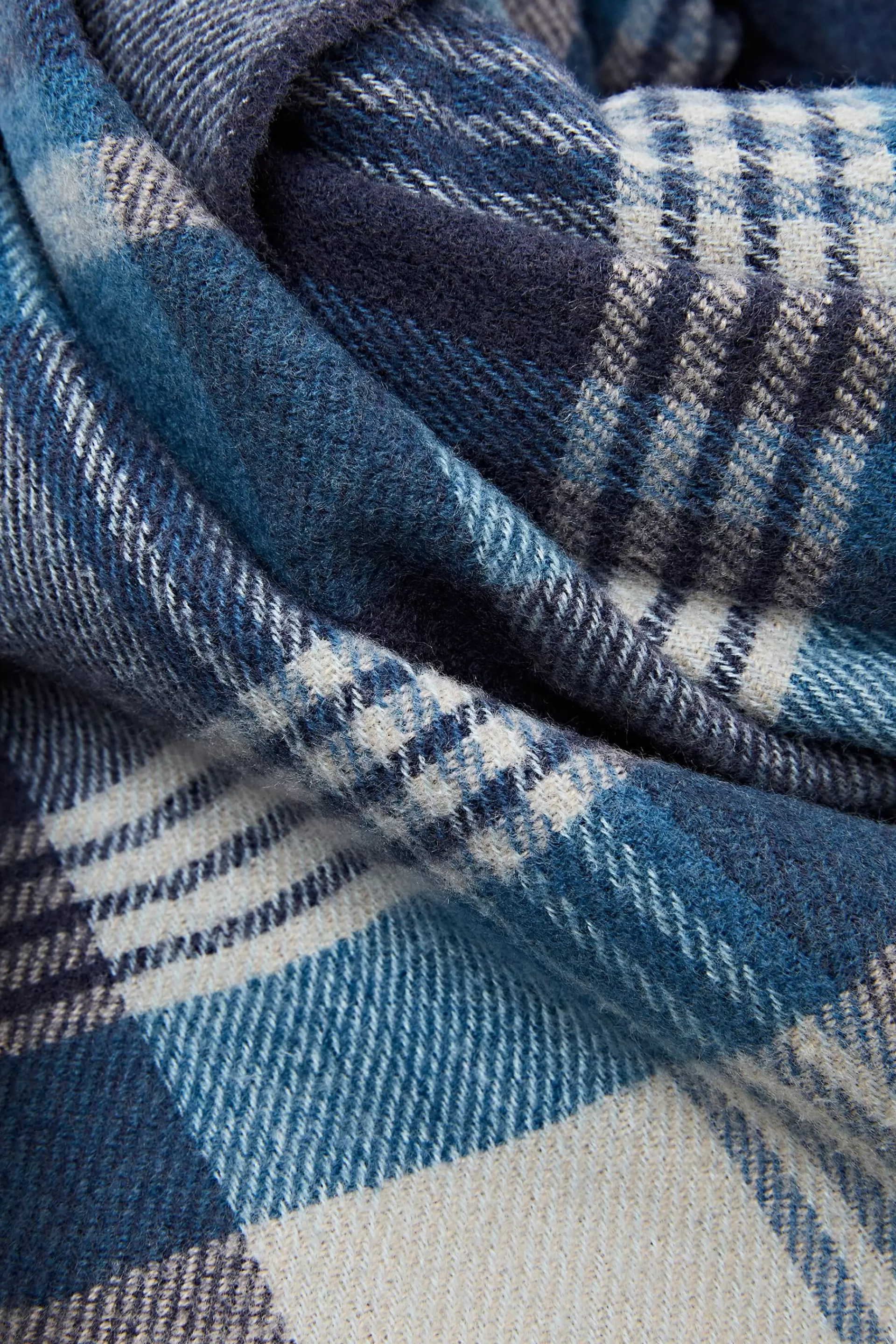 Karierter Schal, Baumwollmix-ESPRIT New