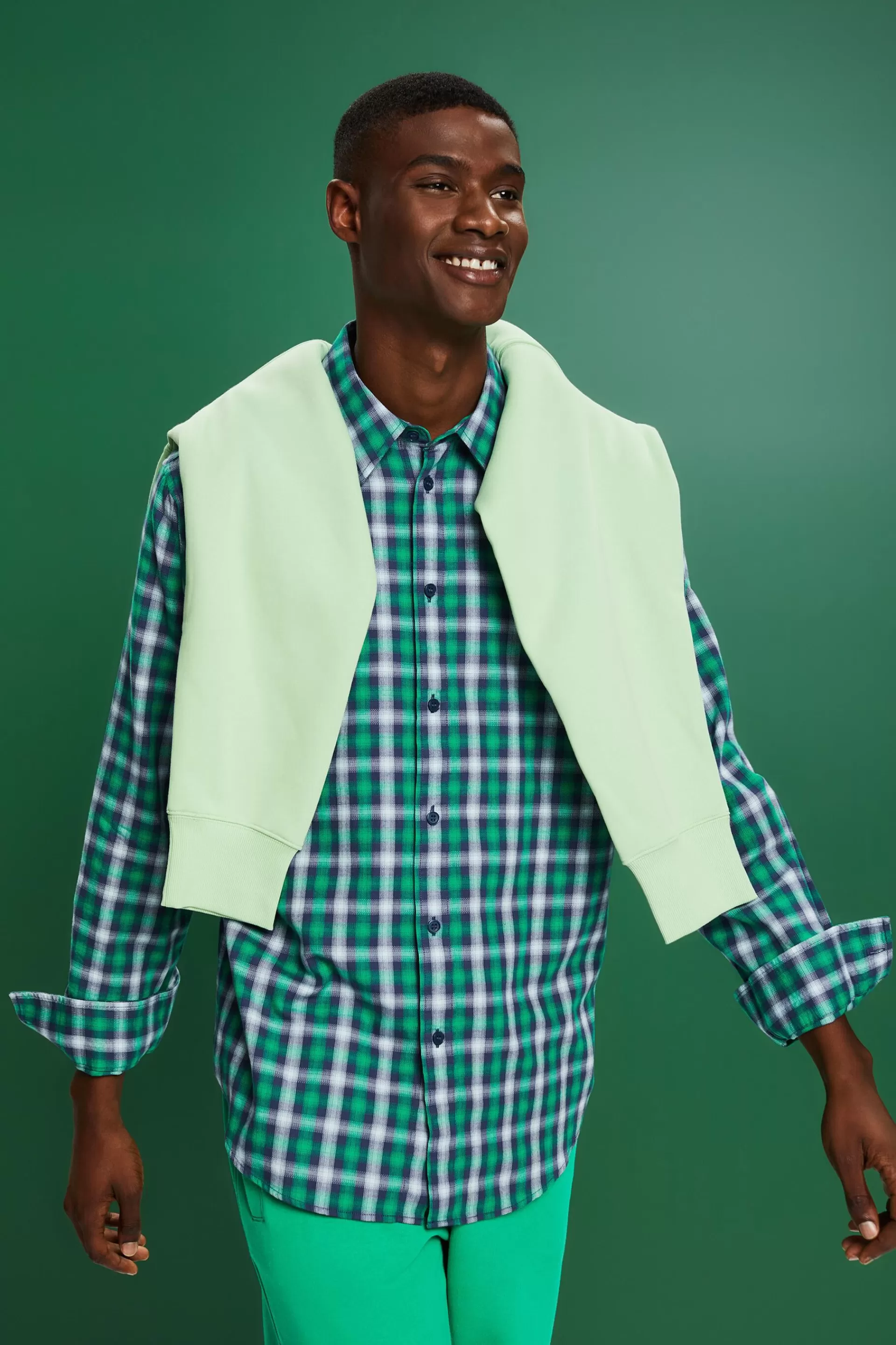 Kariertes Hemd aus Baumwollflanell-ESPRIT New