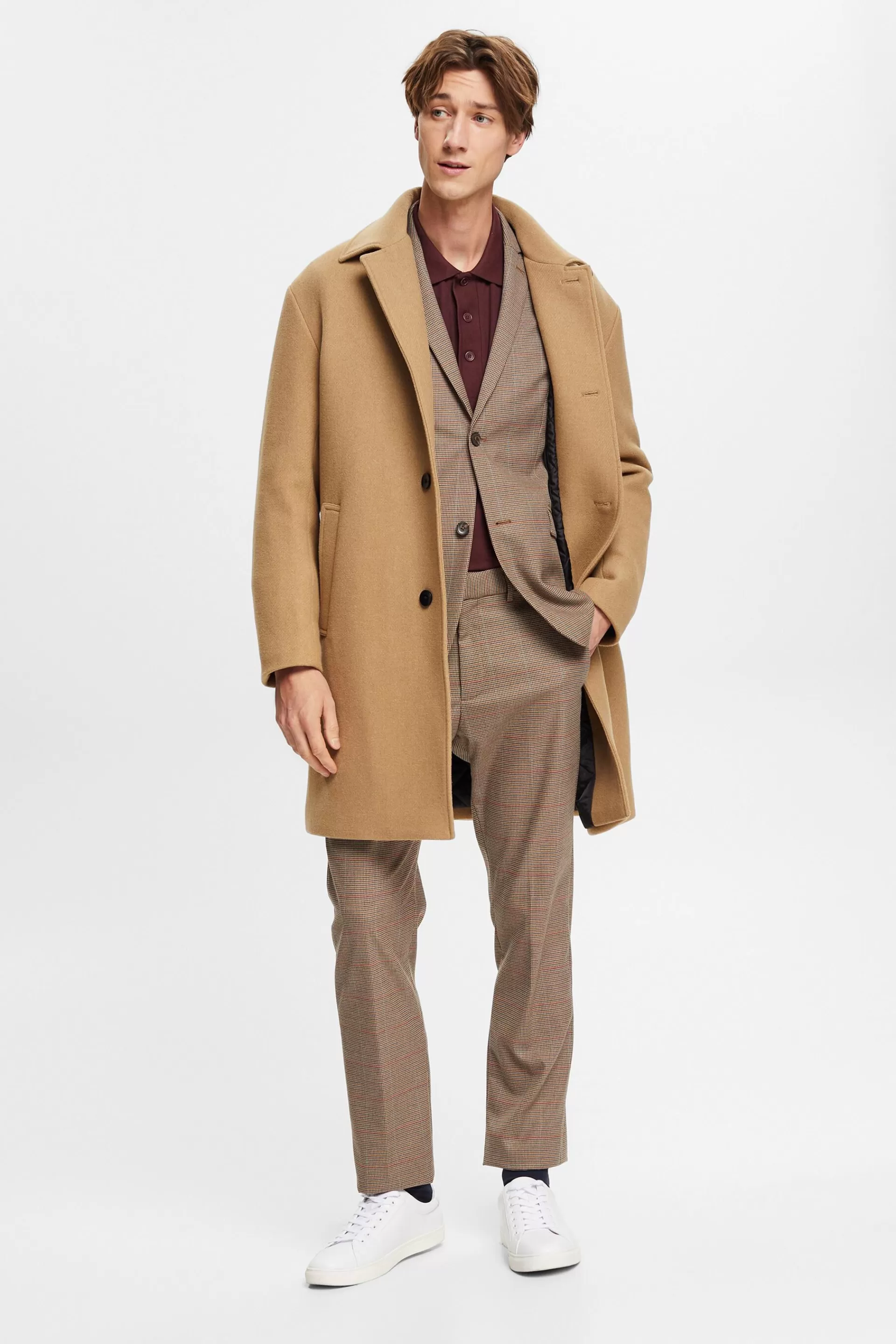 Karoblazer mit Wool-Touch-Effekt-ESPRIT Best Sale