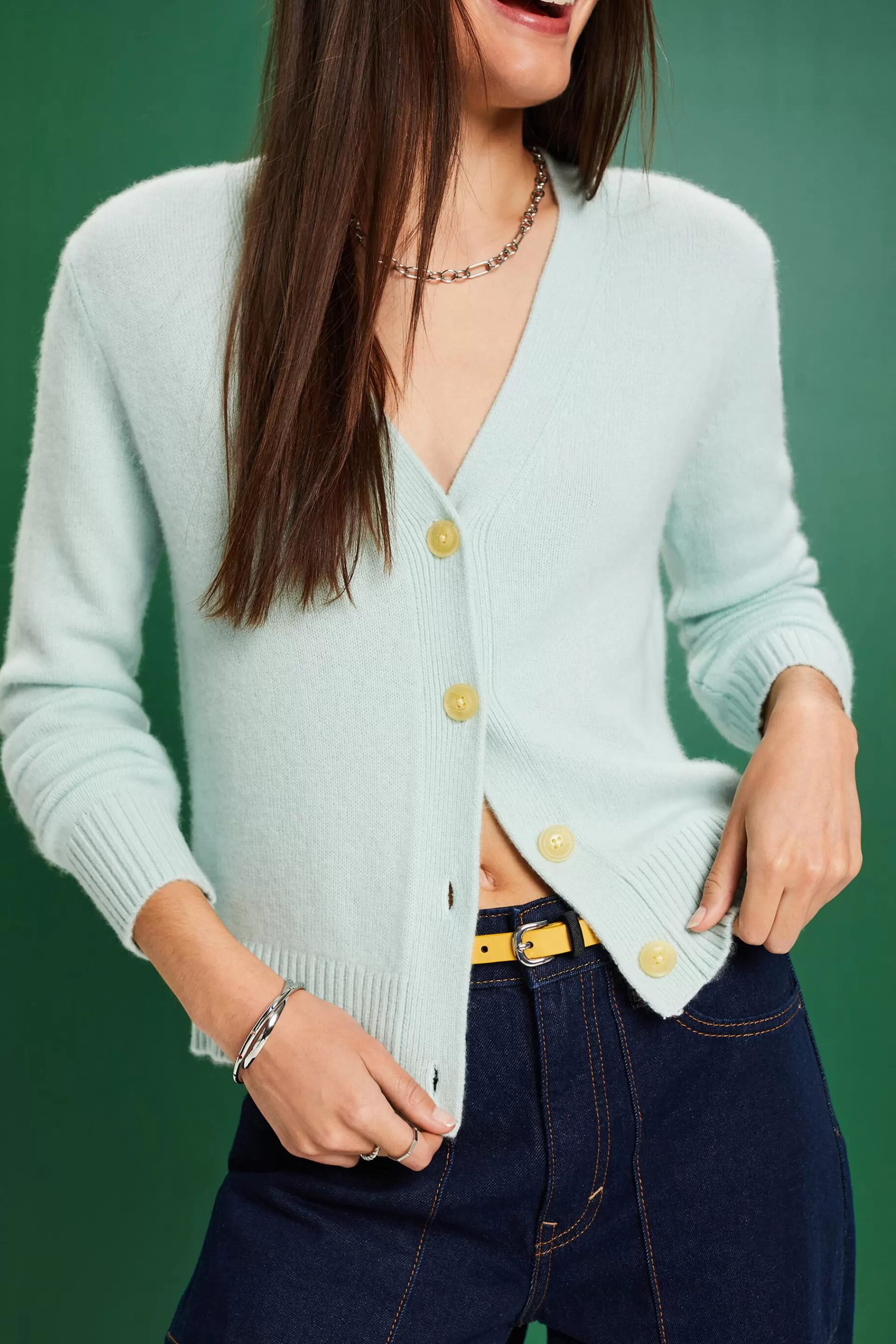 Kaschmir-Cardigan mit V-Ausschnitt-ESPRIT Cheap