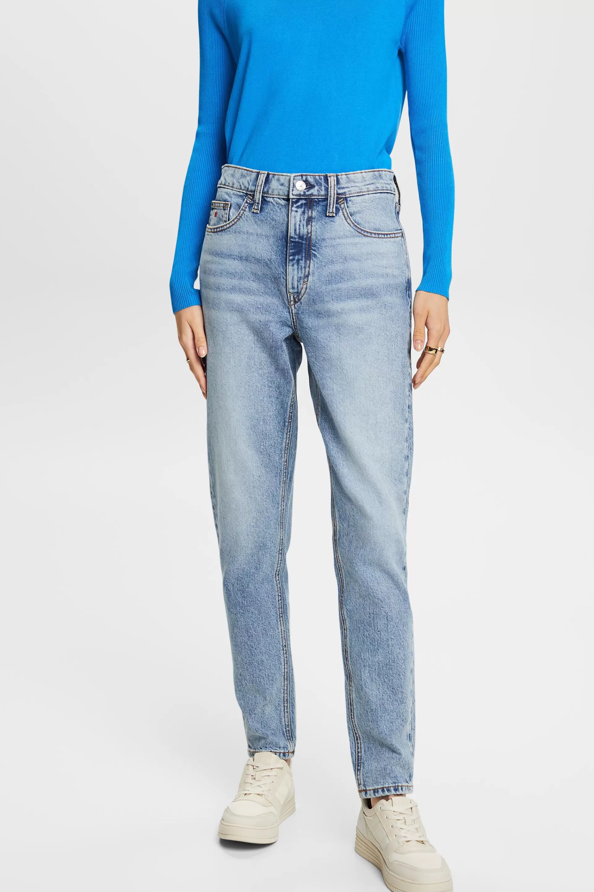 Klassische Retro-Jeans mit hohem Bund-ESPRIT Online