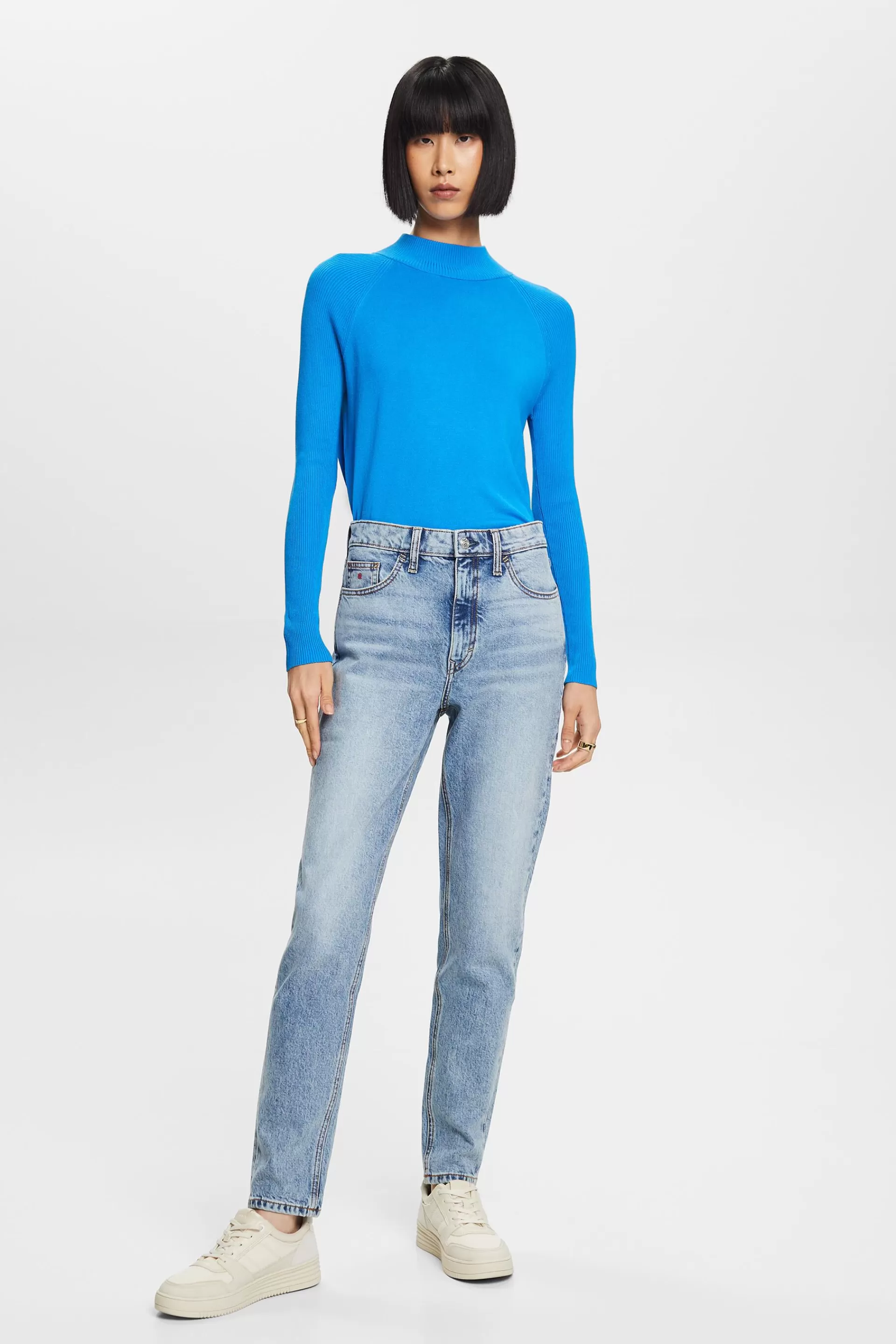 Klassische Retro-Jeans mit hohem Bund-ESPRIT Online