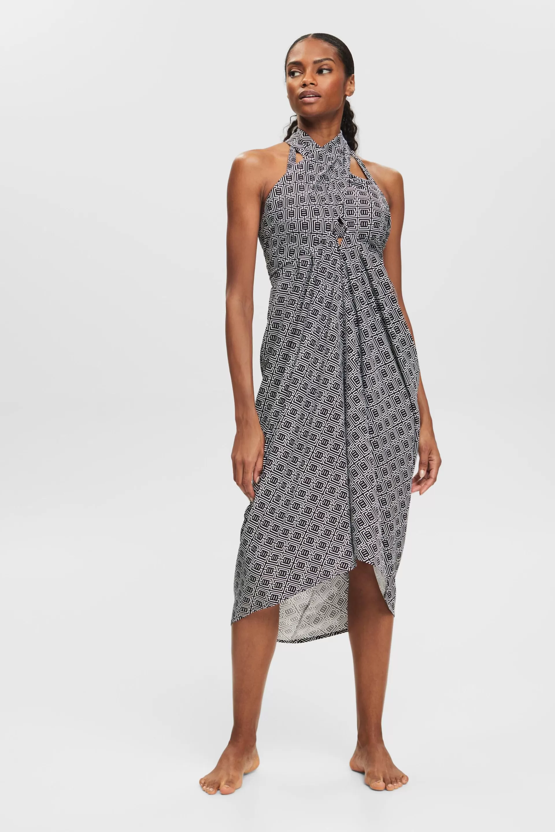 Kleid im Sarong-Stil mit Print-ESPRIT Outlet