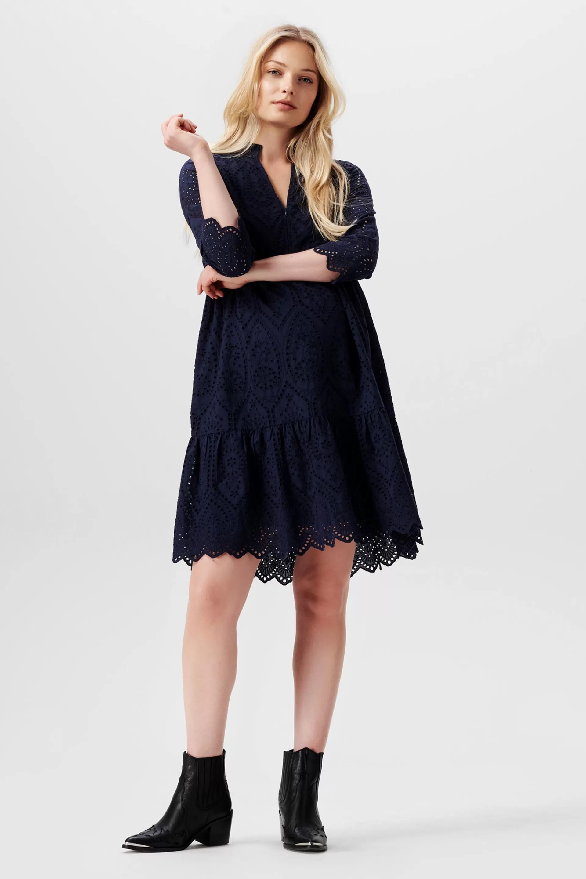 Kleid mit Lochstickerei und Stillfunktion-ESPRIT Hot