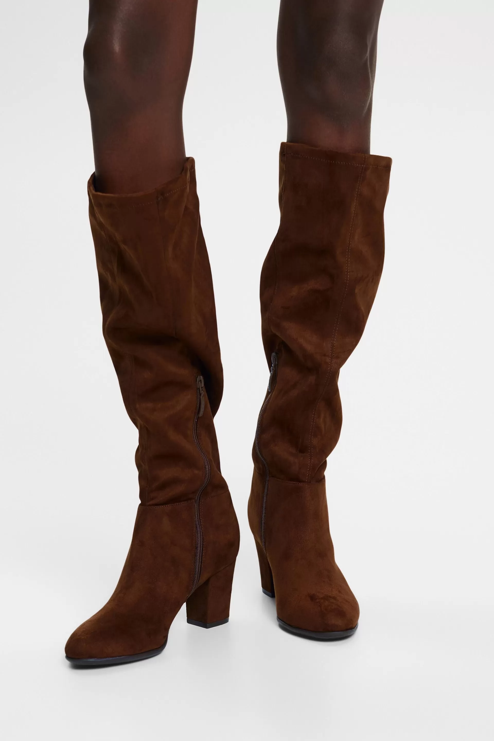 Kniehohe Boots in Wildlederoptik-ESPRIT New
