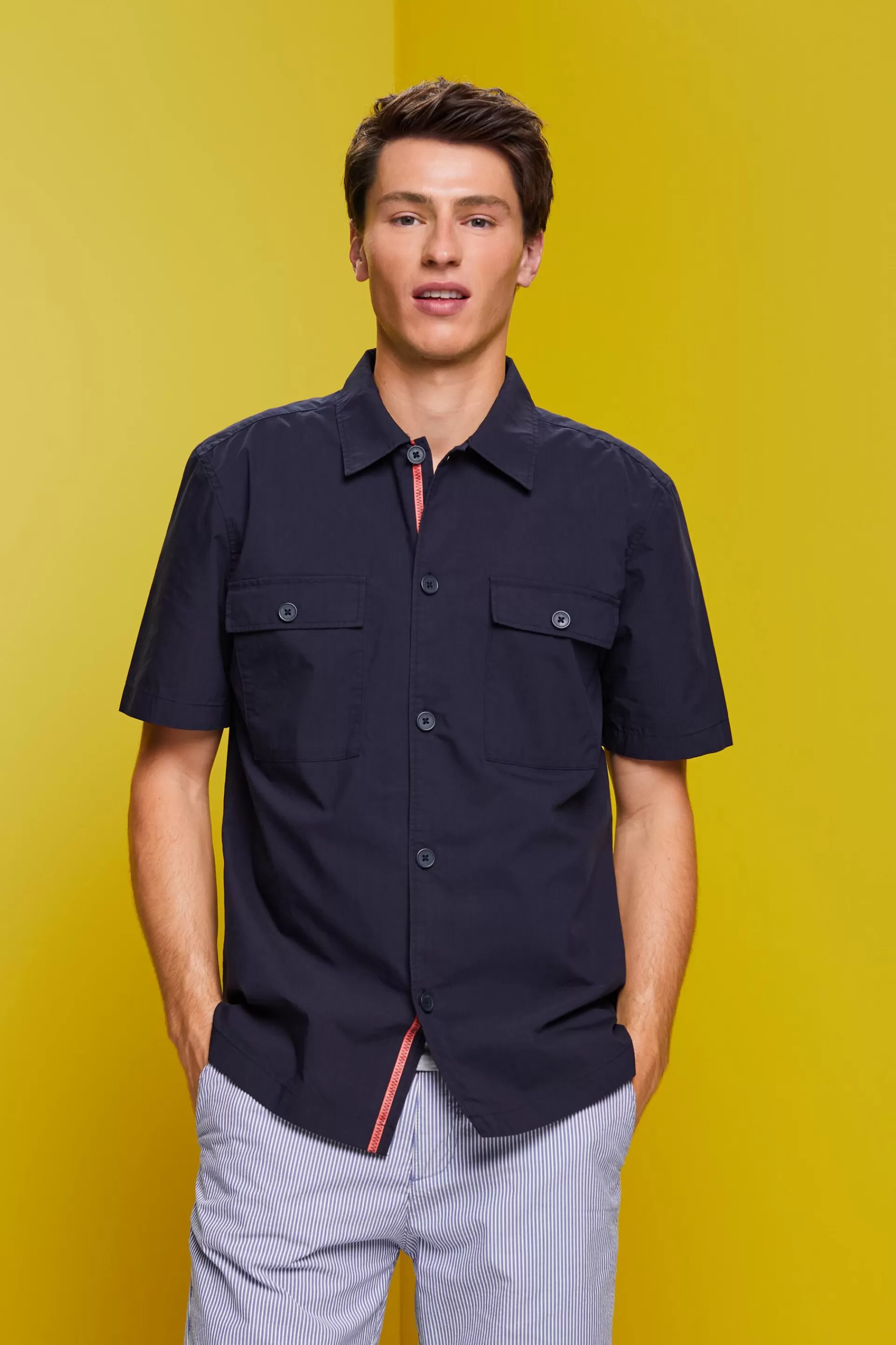 Kurzarmhemd, Baumwollmix-ESPRIT Fashion